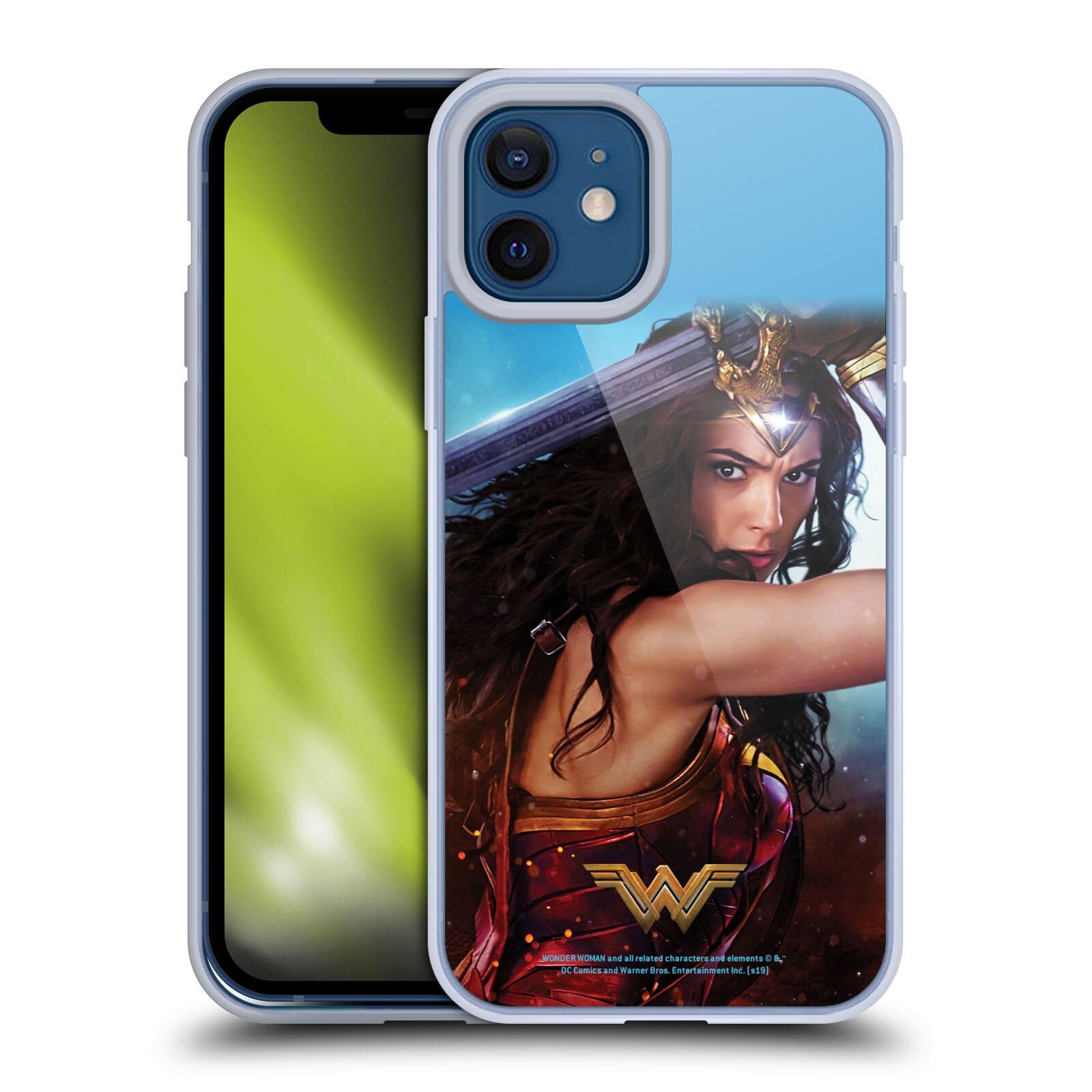 Wonder Woman Movie Godkiller Sword iPhone 12 Case - Officially Licensed Soft Gel Phone Cover for iPhone 12/12 Pro with 2 Bonus Posters | Superhero Gift, Comic Con Accessory, DC Fan Collectible