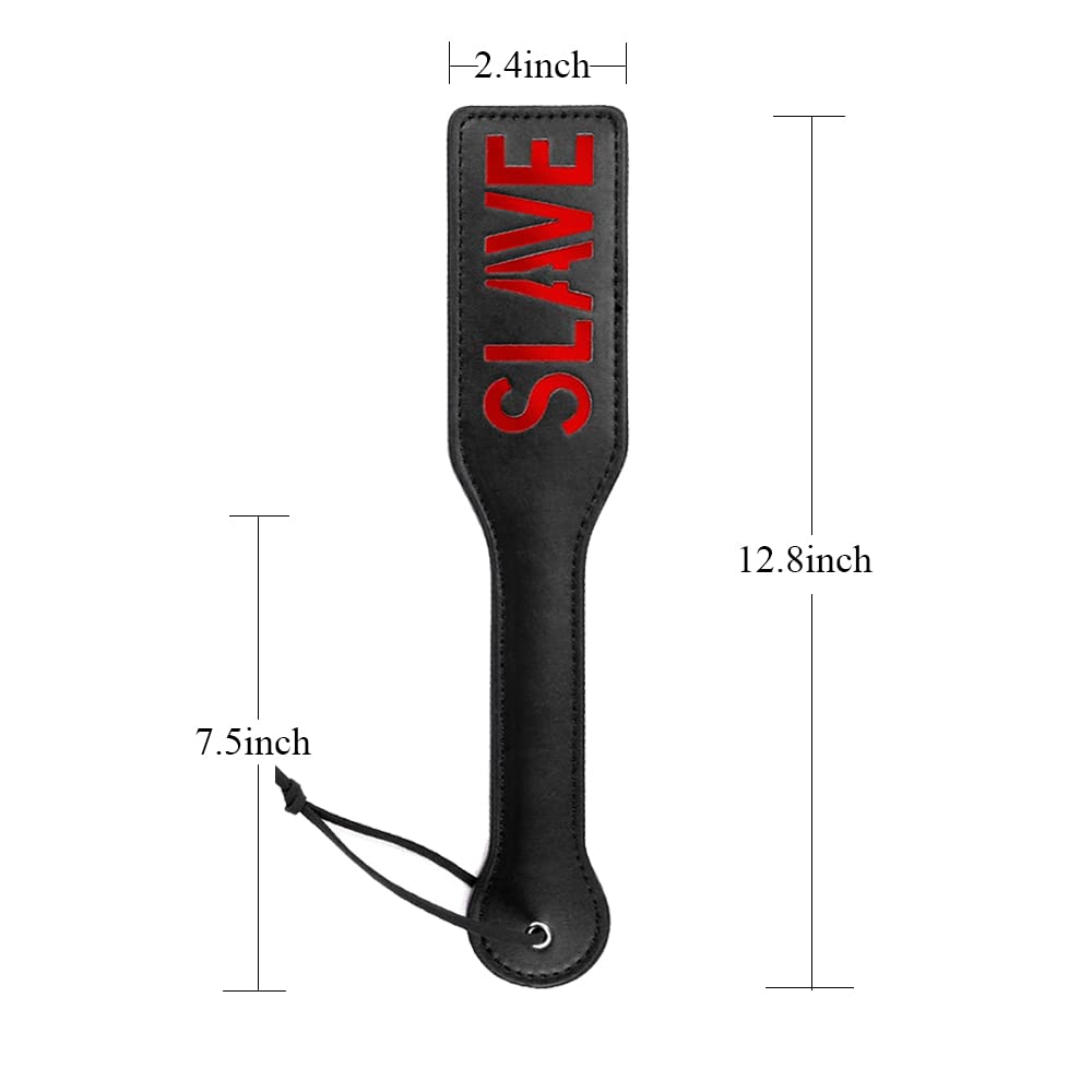 Premium Faux Leather Spanking Paddle for BDSM & Adult Play - 12.8 Inch Black Sensation Paddle for Couples & Spanking Enthusiasts - Perfect for Roleplay, Sensation Play & Erotic Spanking Scenes