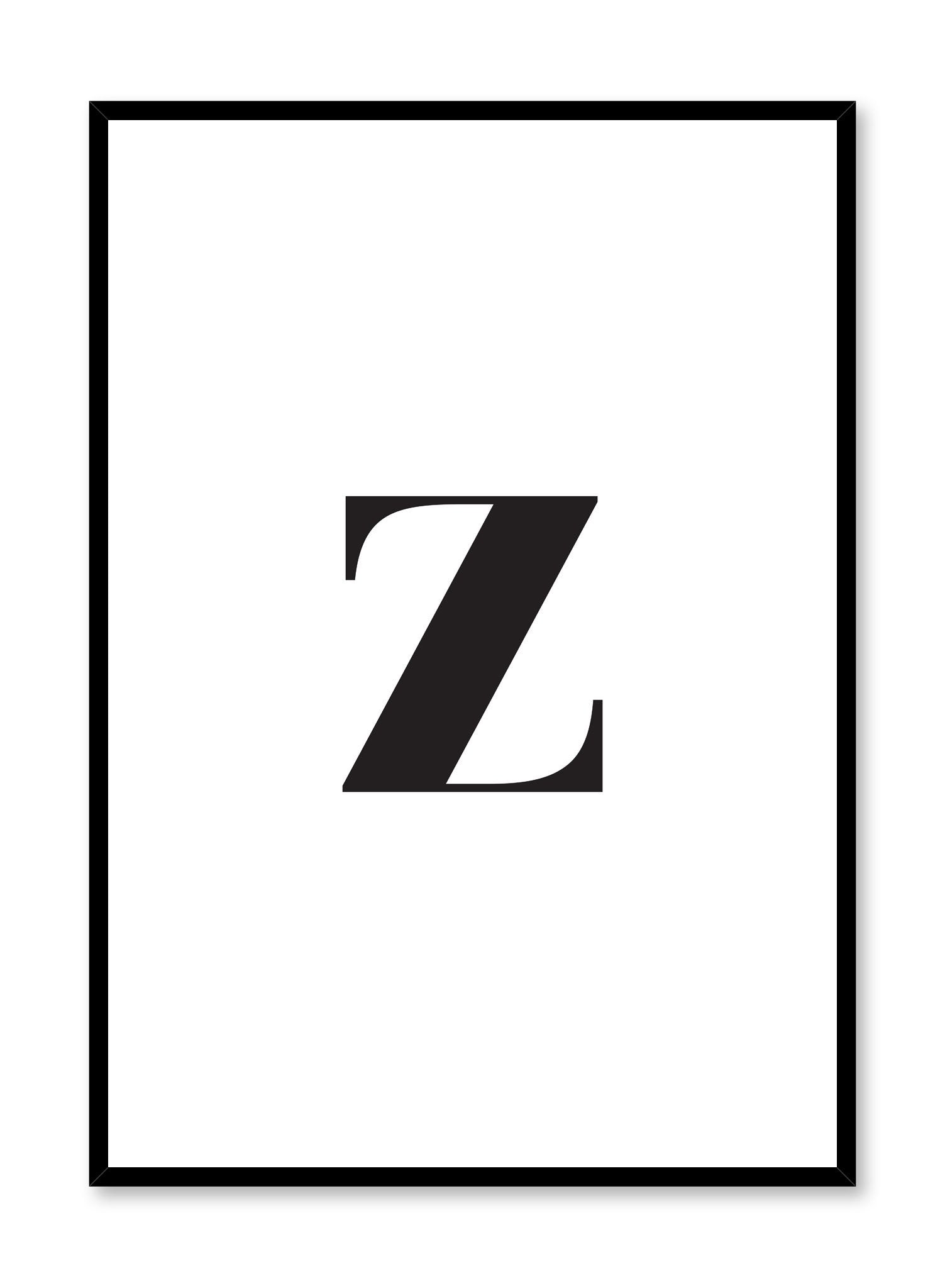 Lowercase Letter Z Poster - Alphabet Learning Decor for Kids - Perfect for Classroom, Nursery & Homeschooling