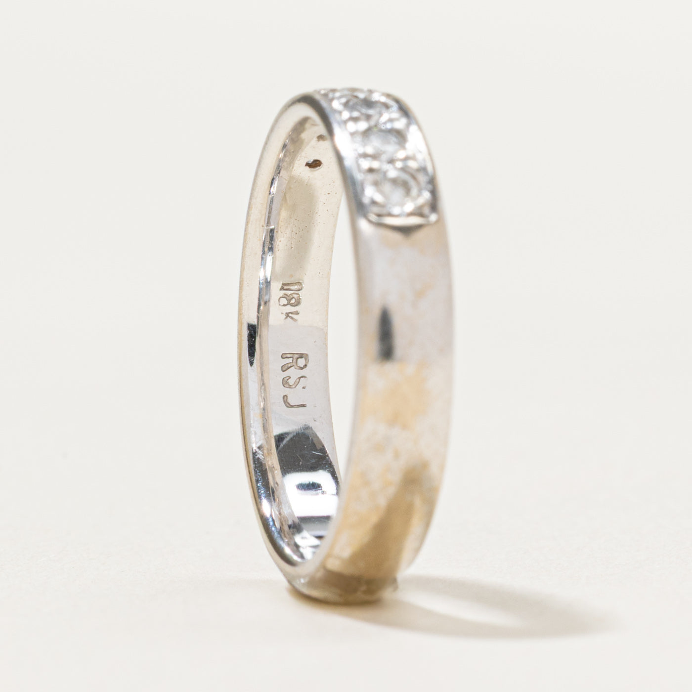 Semi Eternity Diamond Wedding Band Ring - 0.20 Carat Total Weight (CTW) - Size 5.5 - Perfect for Anniversary Gifts, Bridal Jewelry & Special Occasions