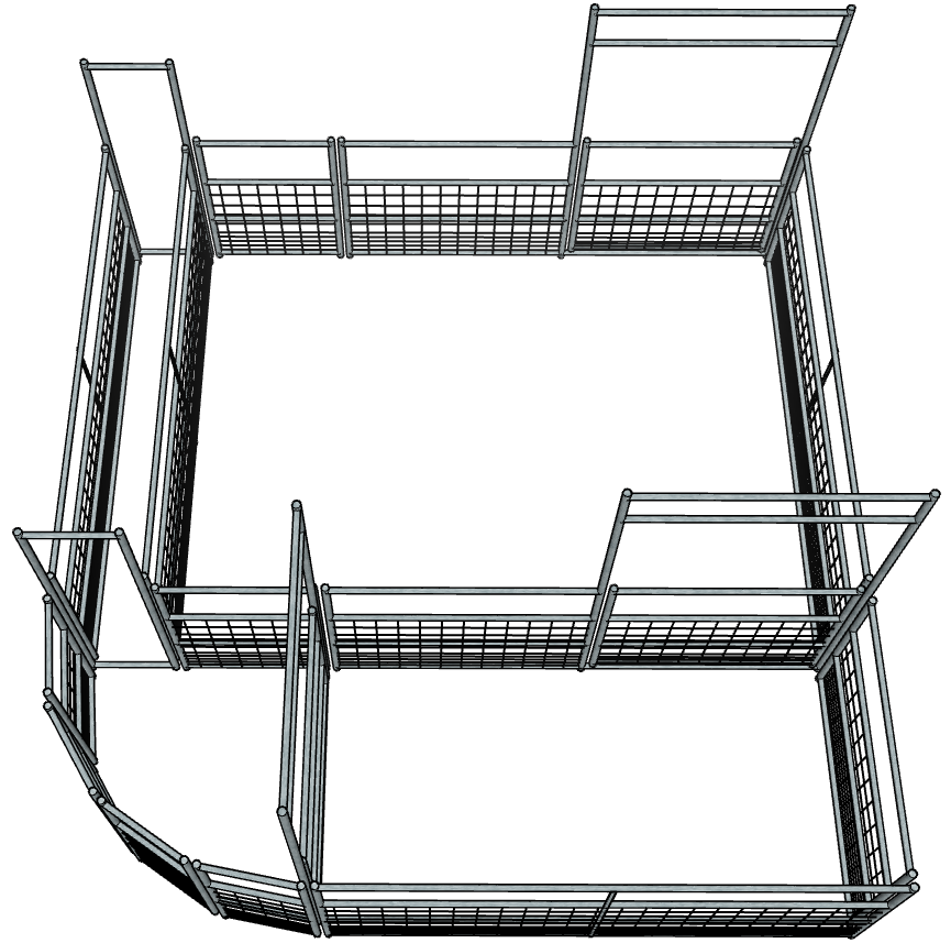 Galvanized 12-16 Head Goat & Sheep Working System - 4 Rail Livestock Fence with Heavy Duty Mesh - Perfect for Farm Animal Handling, Pasture Management and Livestock Containment