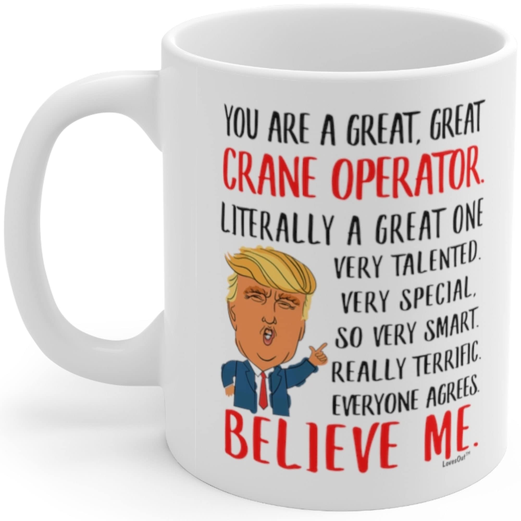Funny Crane Operator Coffee Mug - 11oz White Ceramic Cup - Great Birthday & Christmas Gift for Coworkers - Perfect for Construction Site Breaks & Office Coffee Time