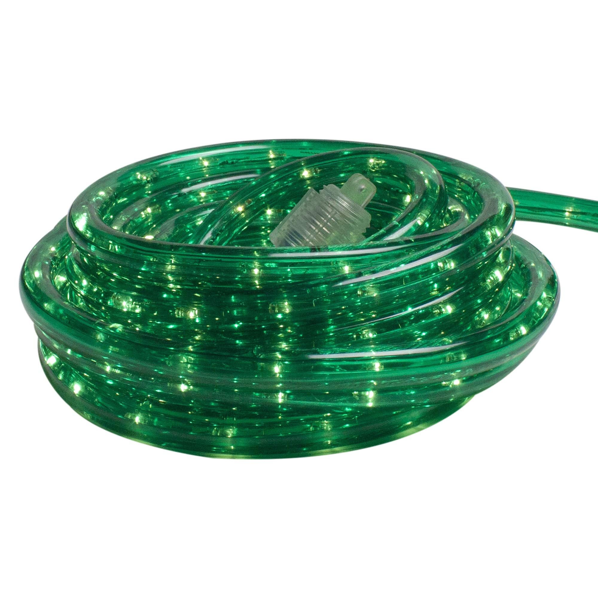 100ft Green Incandescent Outdoor Christmas Rope Lights - Waterproof Holiday Decor for Trees, Roofs, Fences & Patios