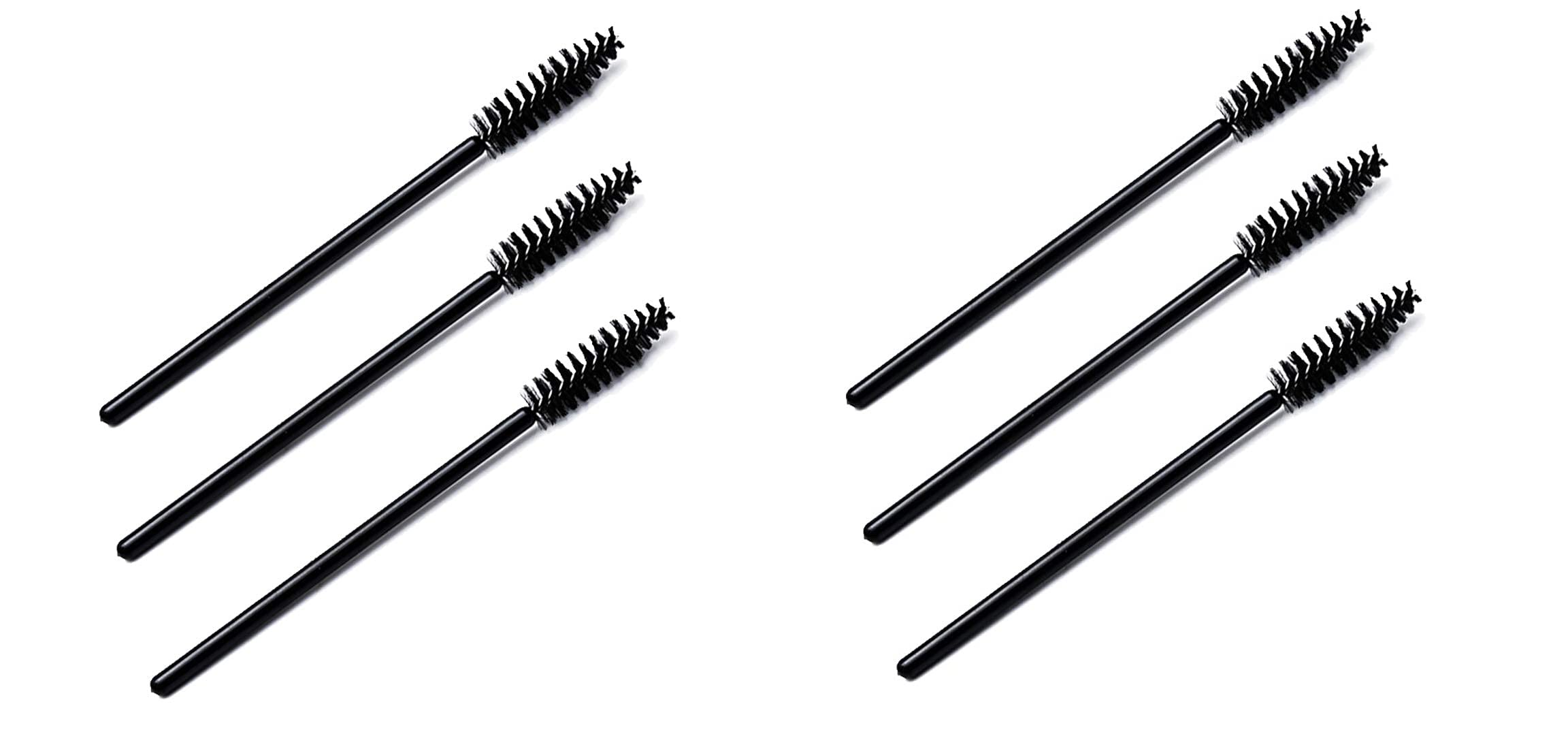 Meesh Professional Eyelash Extension Brush & Eyebrow Comb - 6-Pack Black Plastic & Fiber Makeup Wands for Lash Extensions, Eyebrows & Makeup Application | Perfect for Salon, Home Use & Professional Makeup Artists