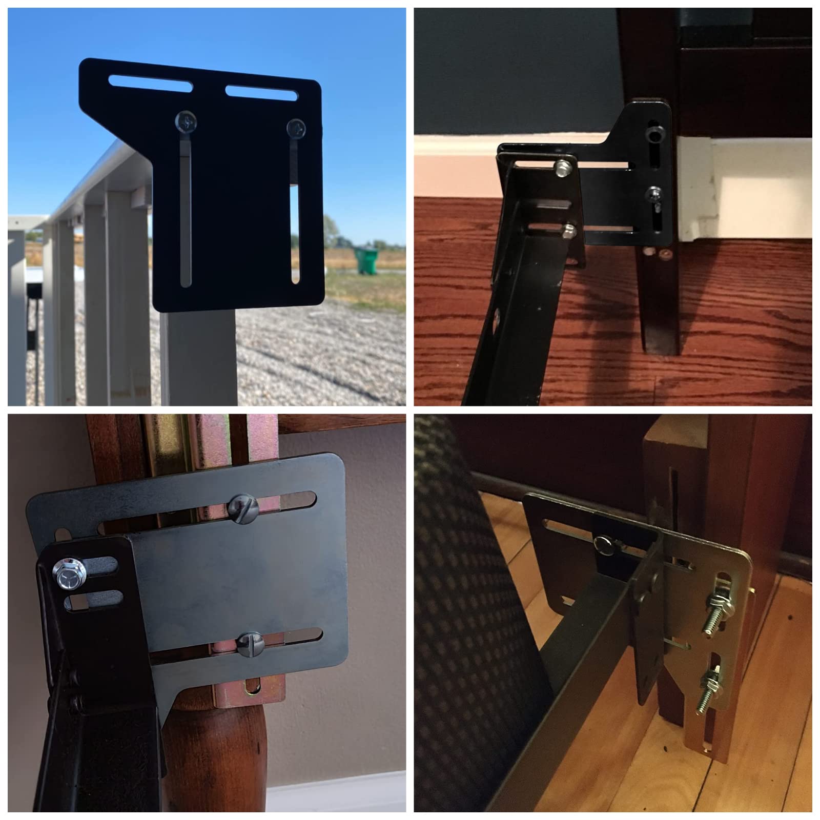 Heavy Duty Metal Bed Frame Brackets 2PCS - Adjustable Bed Rail Hardware Adapter for Headboard & Base Extenders | Perfect for DIY Bed Frame Repair, Upgrade, and Customization Projects