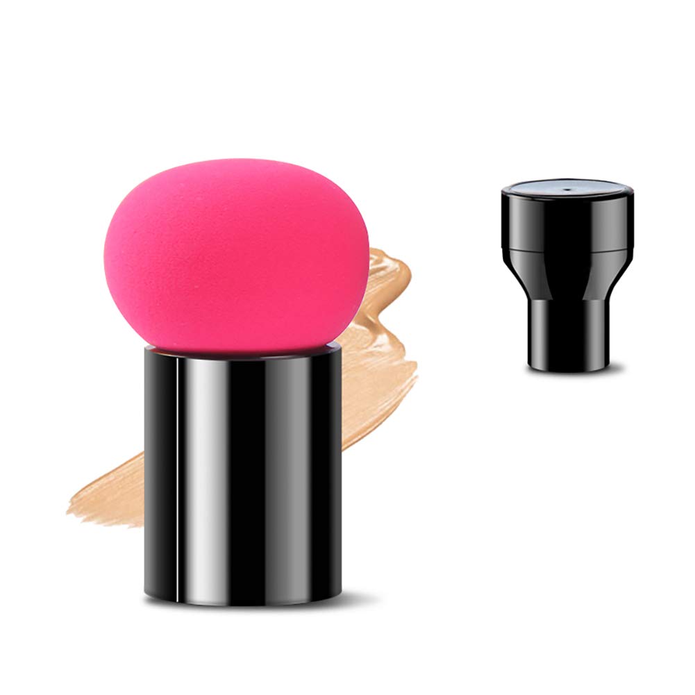 1PC Pro Foundation Brush Mushroom Makeup Sponge Puff - Soft Blending Sponge for Flawless Makeup Application - Rose Red - Perfect for Liquid, Cream & Powder Foundation - Ideal for Everyday Makeup & Professional Use
