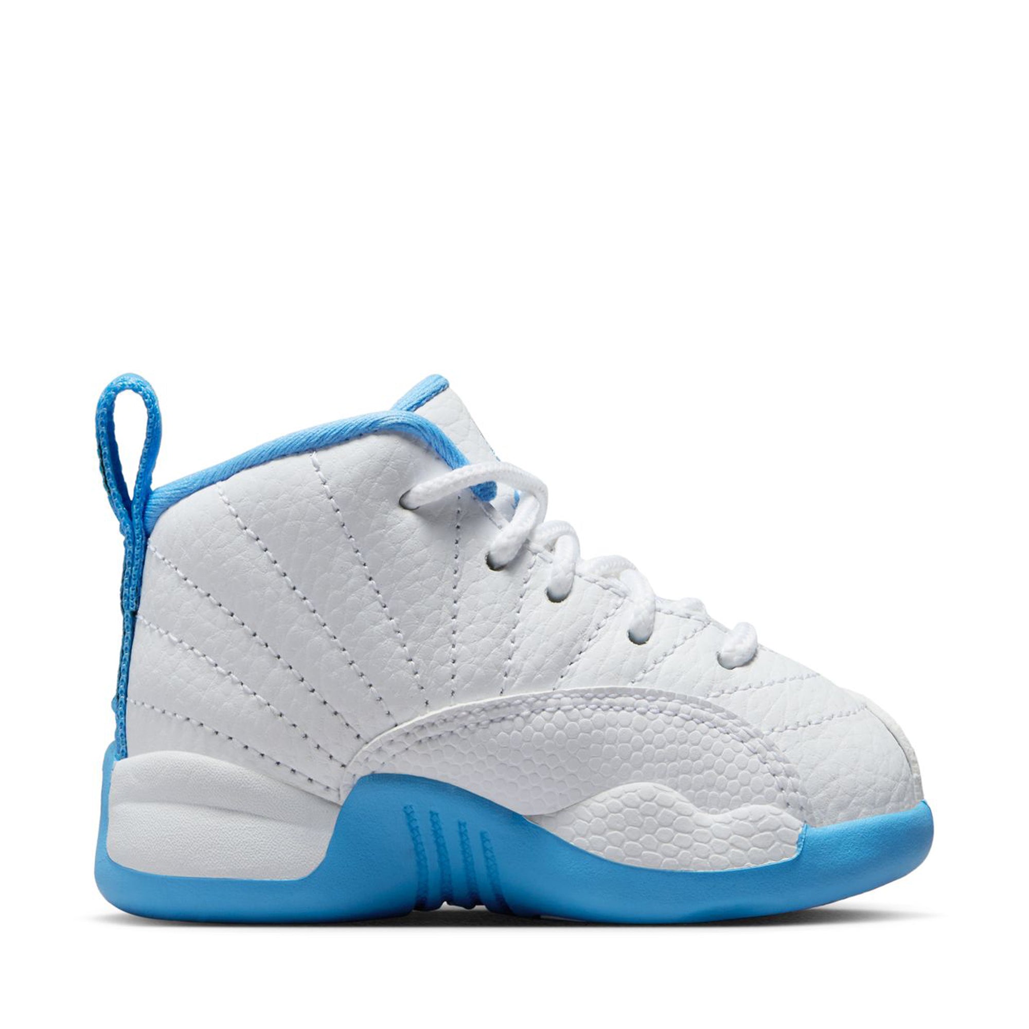 Jordan 12 Retro 'Melo' TD Basketball Shoes - White/University Blue - Kids' Size for Sports & Casual Wear