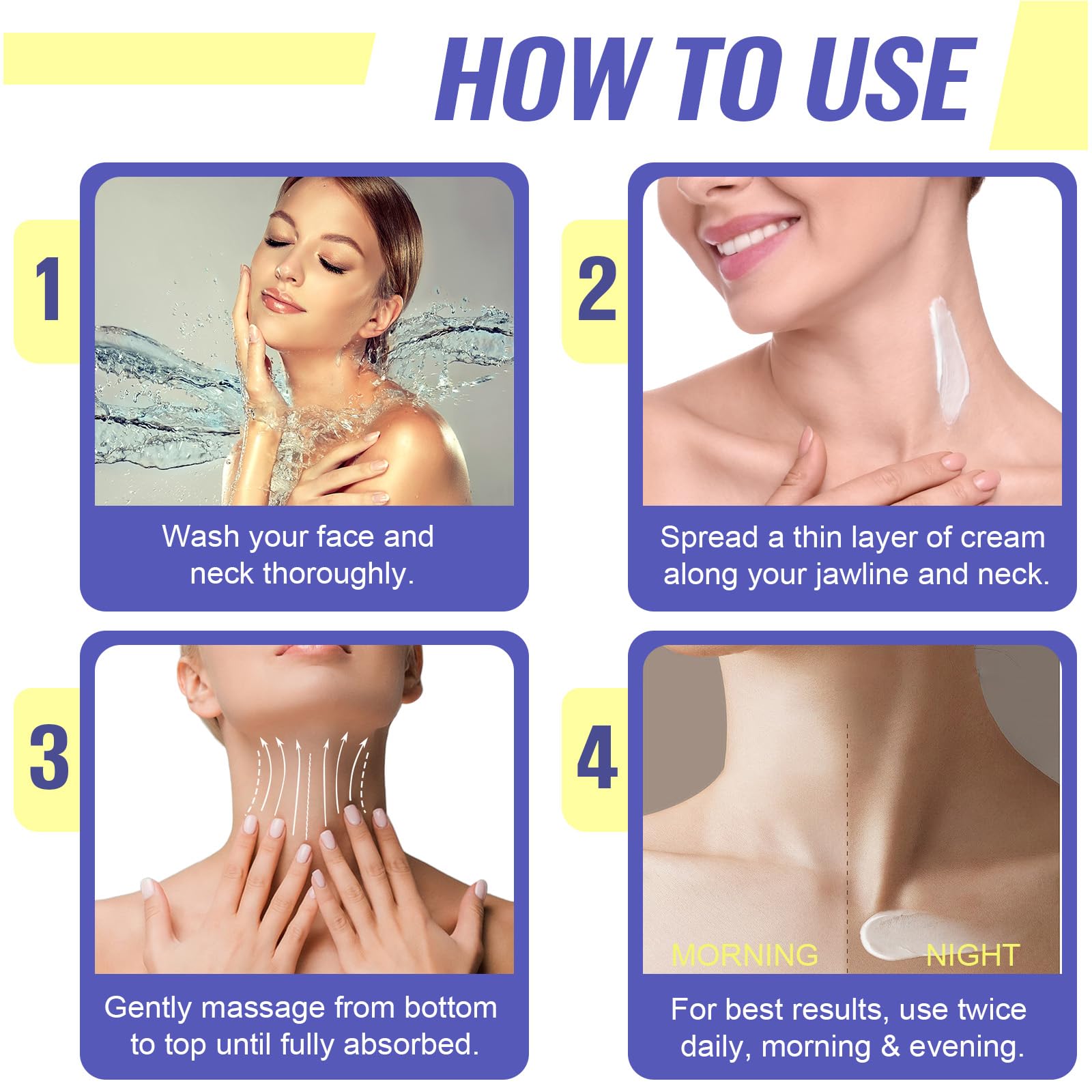 Anti-Aging Neck Firming Cream - Tightening & Lifting Treatment for Sagging Skin | Moisturizing Neck Cream for Crepey Skin & Wrinkles | Daily Skincare Routine for Youthful Neck & Décolleté
