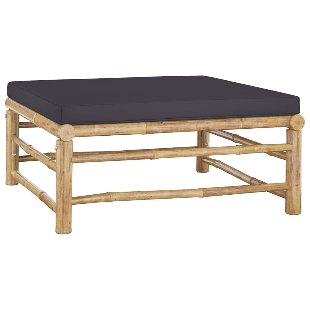 3-Piece Outdoor Garden Dining Set - Bamboo Patio Table & Chairs with Comfortable Cushions & Coffee Table | Durable Bamboo Frame for Backyard, Poolside & BBQ Gatherings