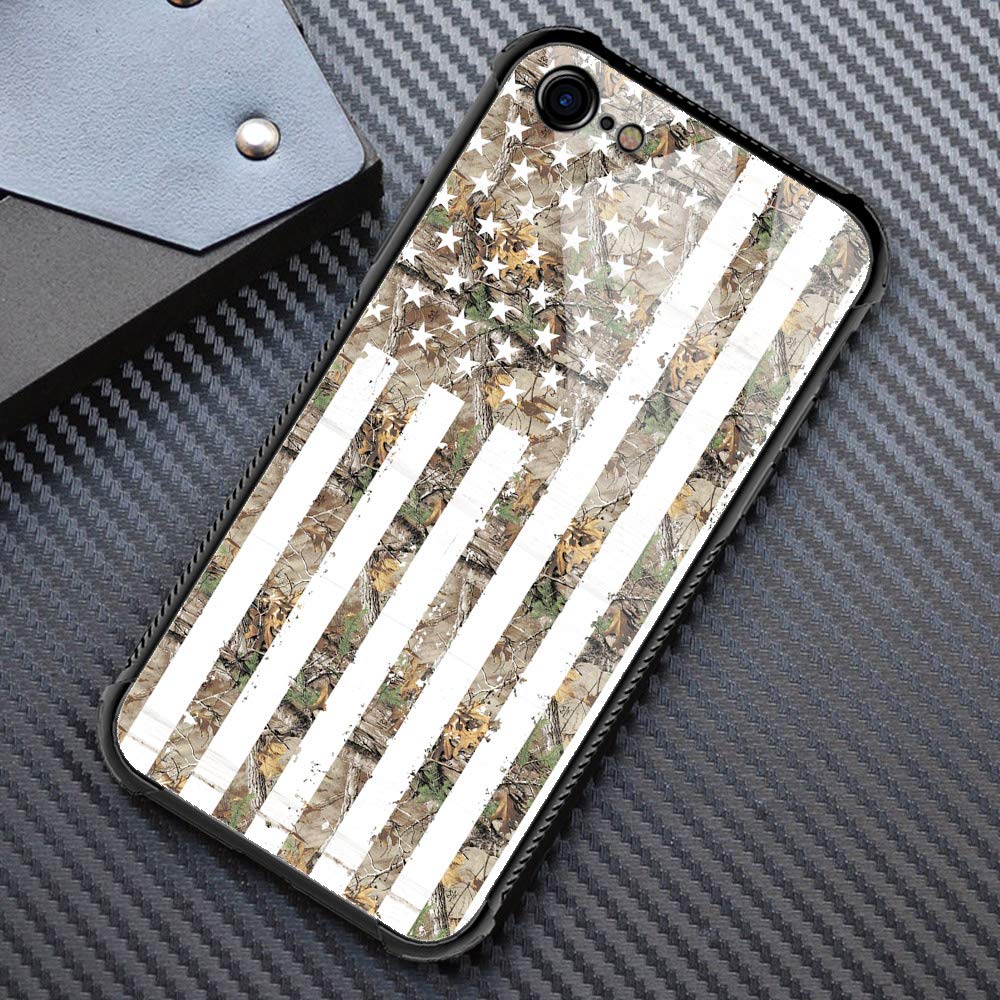 HAARBB Shockproof TPU Case for iPhone 6/6s Plus - Green Camouflage American Flag Design | Anti-Scratch Soft Protective Cover for Men & Boys | Perfect for Outdoor Activities, Sports & Daily Use