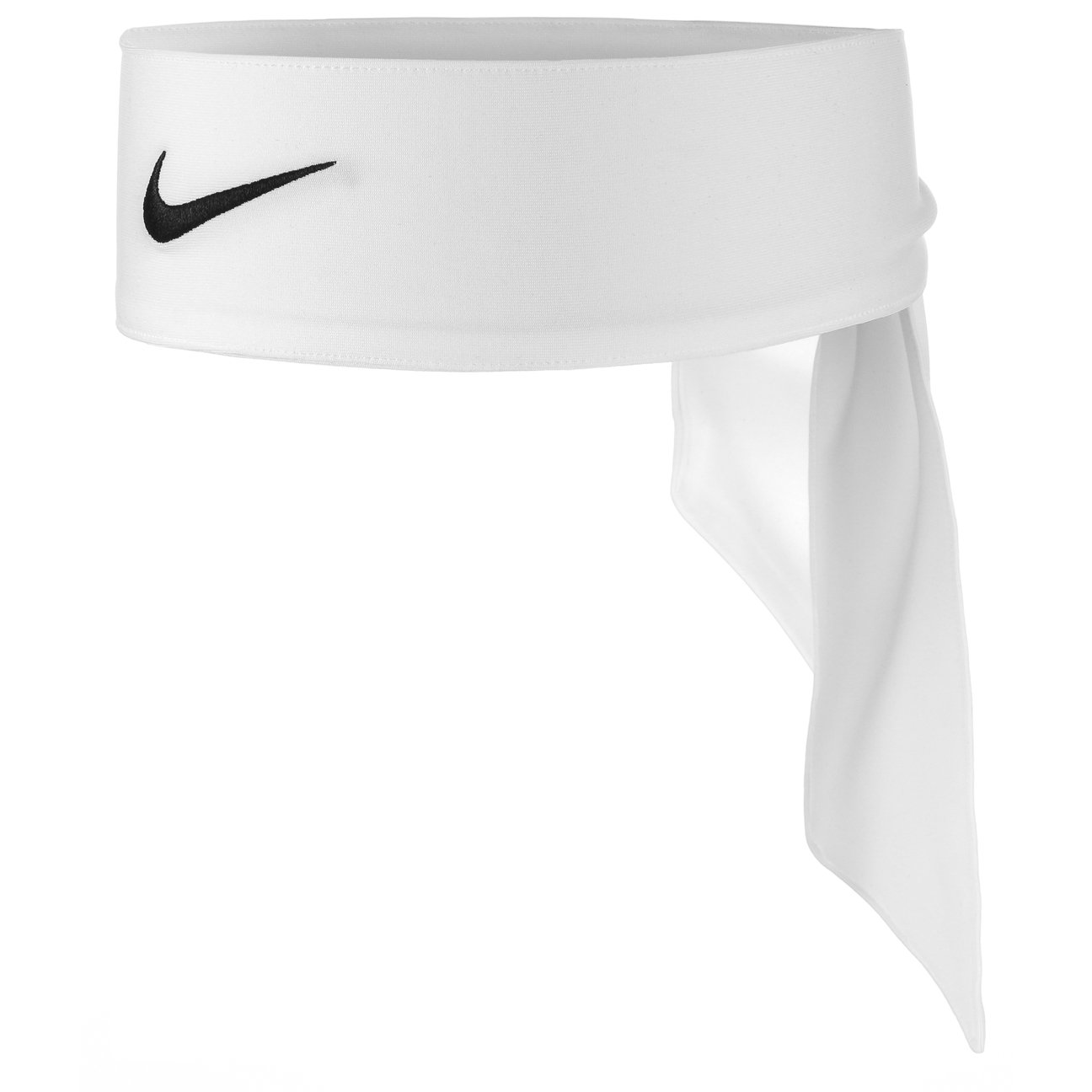 Nike Dri-Fit Head Tie 2.0 Sweatband for Women & Men - Moisture Wicking Sports Headband for Running, Workout, Yoga & Gym - White/Black, One Size Fits All