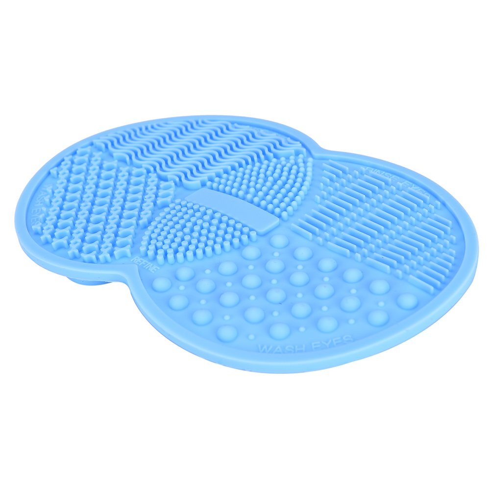 BESTIM INCUK Makeup Brush Cleaning Mat - Silicone Cosmetic Brush Cleaner Pad with Suction Cup, Scrubber Tool for Easy Washing (Blue) - Perfect for Home & Professional Makeup Brush Care