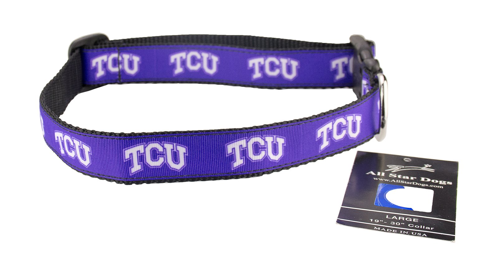 TCU Horned Frogs Purple and White Ribbon Dog Collar for Small Dogs - Perfect for Game Day, Pet Parties & College Pride Accessories