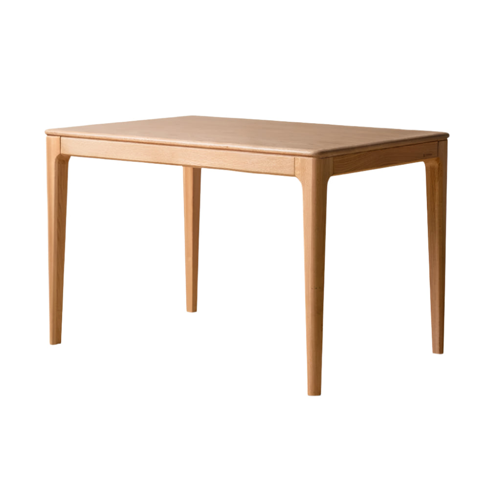 Solid Oak & Ash Wood Rectangular Dining Table - Rustic Log Style for Farmhouse, Cabin & Country Home Decor