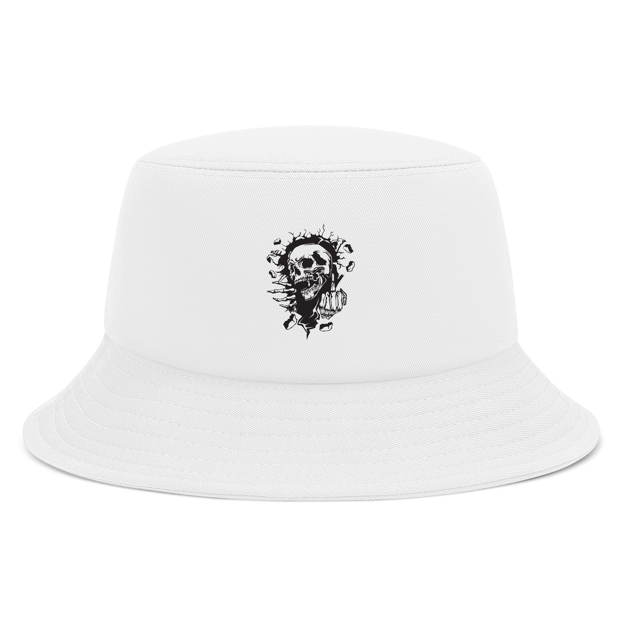 Skull & Middle Finger Bucket Hat for Adults - Gothic Streetwear Fashion Accessory for Men & Women - Perfect for Concerts, Festivals, and Outdoor Activities