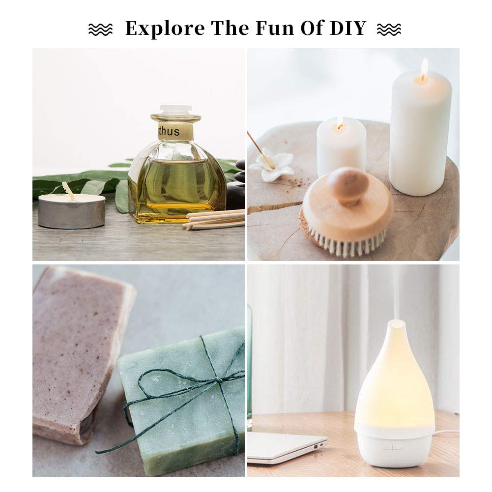 Organic Pure Jasmine & Lavender Essential Oil Set - 100% Natural Aromatherapy Oils for Diffusers, Massage, Relaxation & Stress Relief - Perfect for Home Spa, Yoga & Meditation