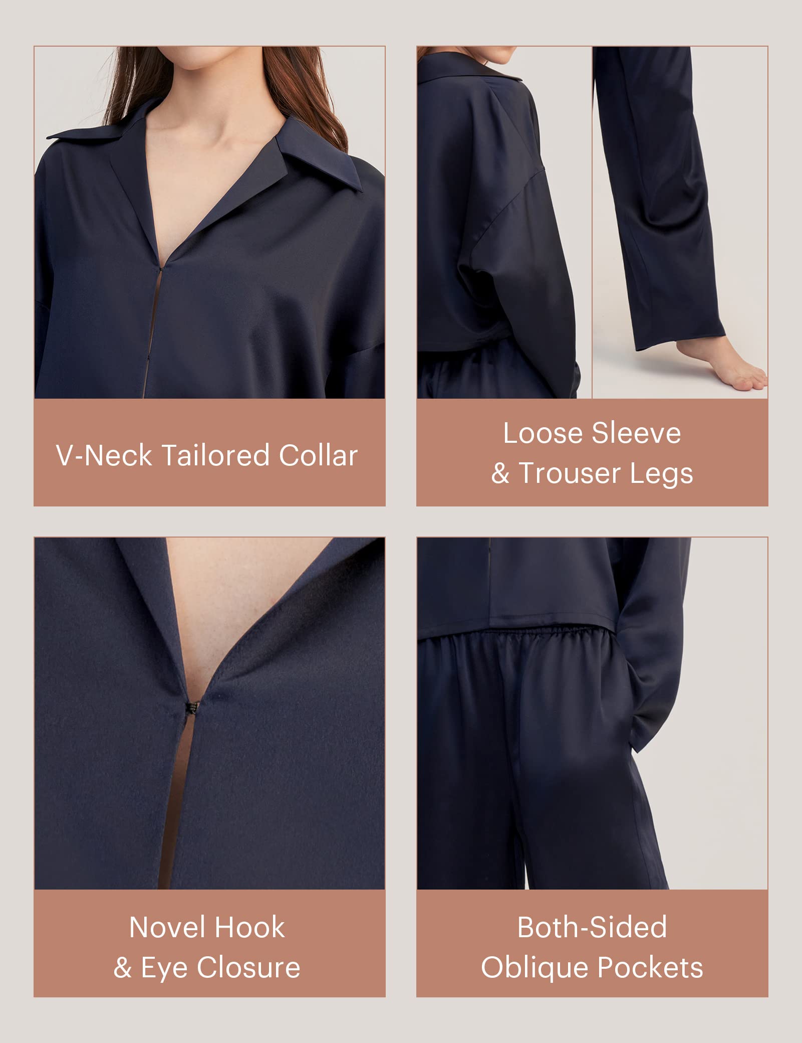 LilySilk Women's 100% Pure Silk Pajama Set - Luxurious 2-Piece PJS for Sleep & Lounge - Perfect for Gifts, Bridal Shower & Relaxing Evenings