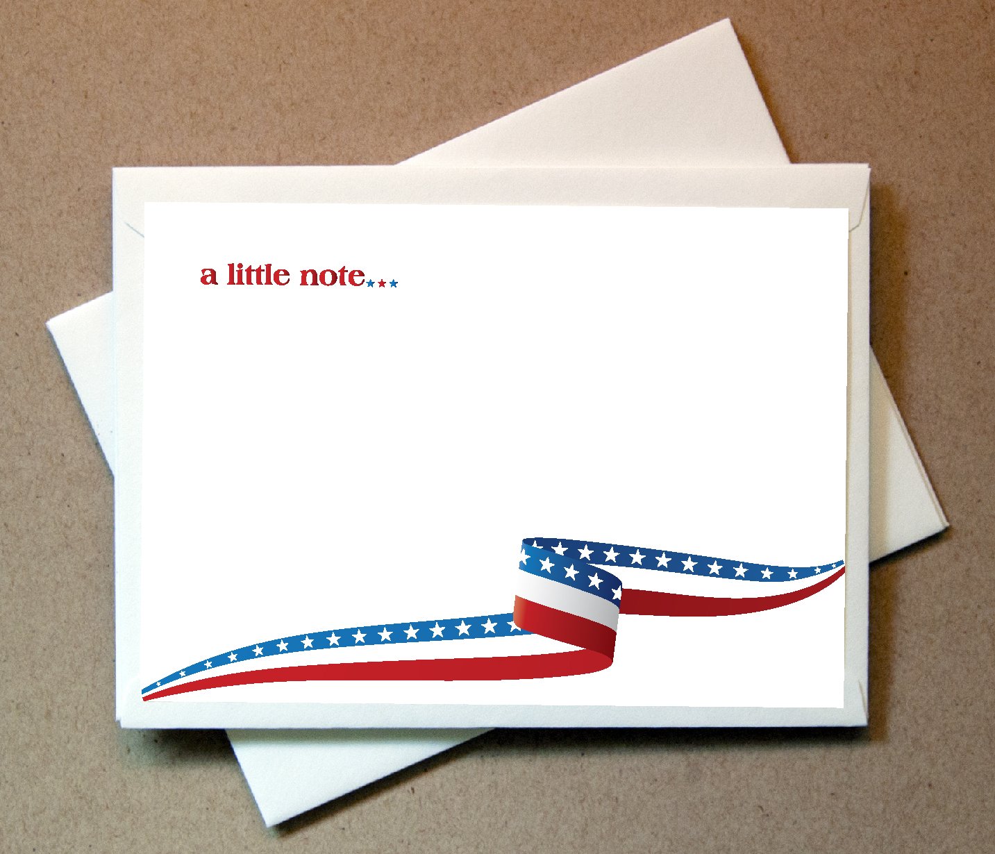 Patriotic Note Cards Set - 24 Flat Cards & Envelopes | American Flag Theme Stationery for Holidays, Thank You Notes & Greetings | Perfect for Memorial Day, 4th of July & Veterans Day