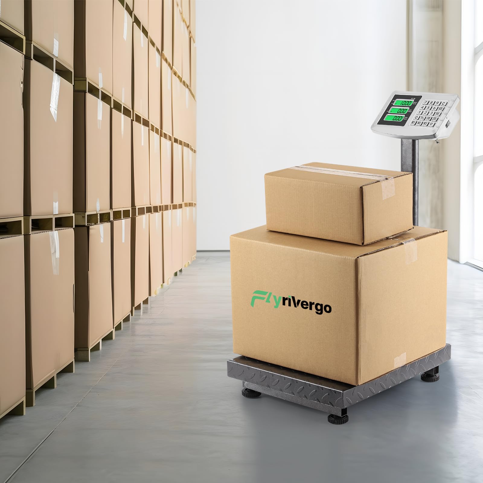 **Heavy Duty Industrial Digital Platform Scale - 660lbs Capacity, 0.1lbs Precision, LB/KG Units, AC/DC Power - Ideal for Warehouses, Factories & Small Businesses**    *(Perfect for Shipping, Logistics, Manufacturing & Retail Use)*