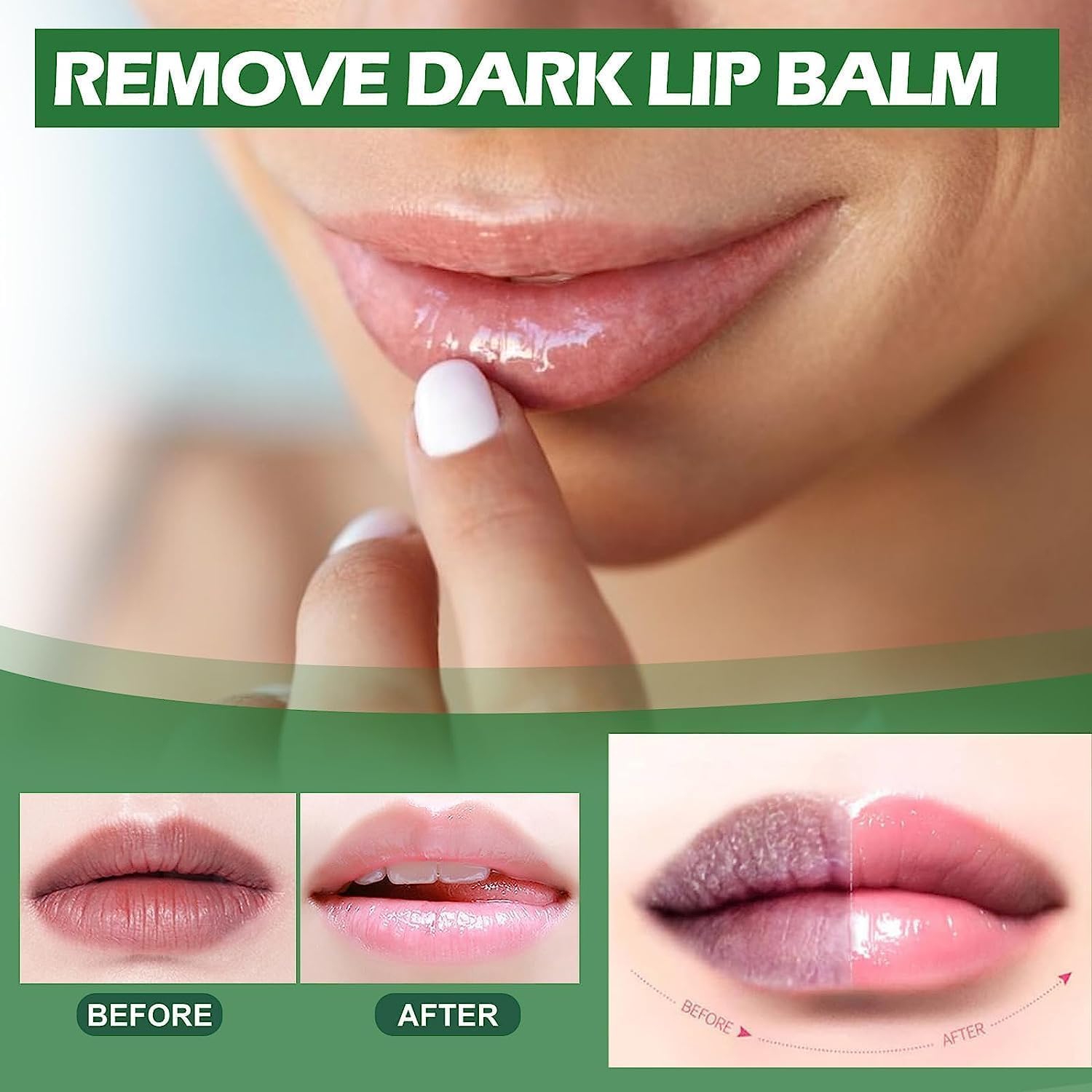 Dark Lip Balm for Lip Lightening & Pigment Removal - Shea Butter Lip Care to Exfoliate Dead Skin & Brighten Dark Lips (3Pcs) - Perfect for Daily Lip Care & Nighttime Treatment