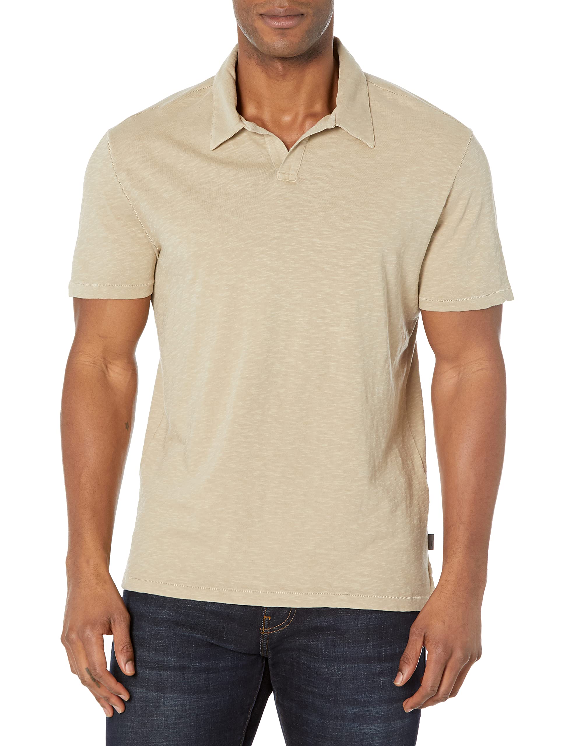 John Varvatos Men's Zion Short Sleeve Vintage Wash Polo Shirt - Casual Summer Fashion for Men - Perfect for Beach, Party & Outdoor Activities