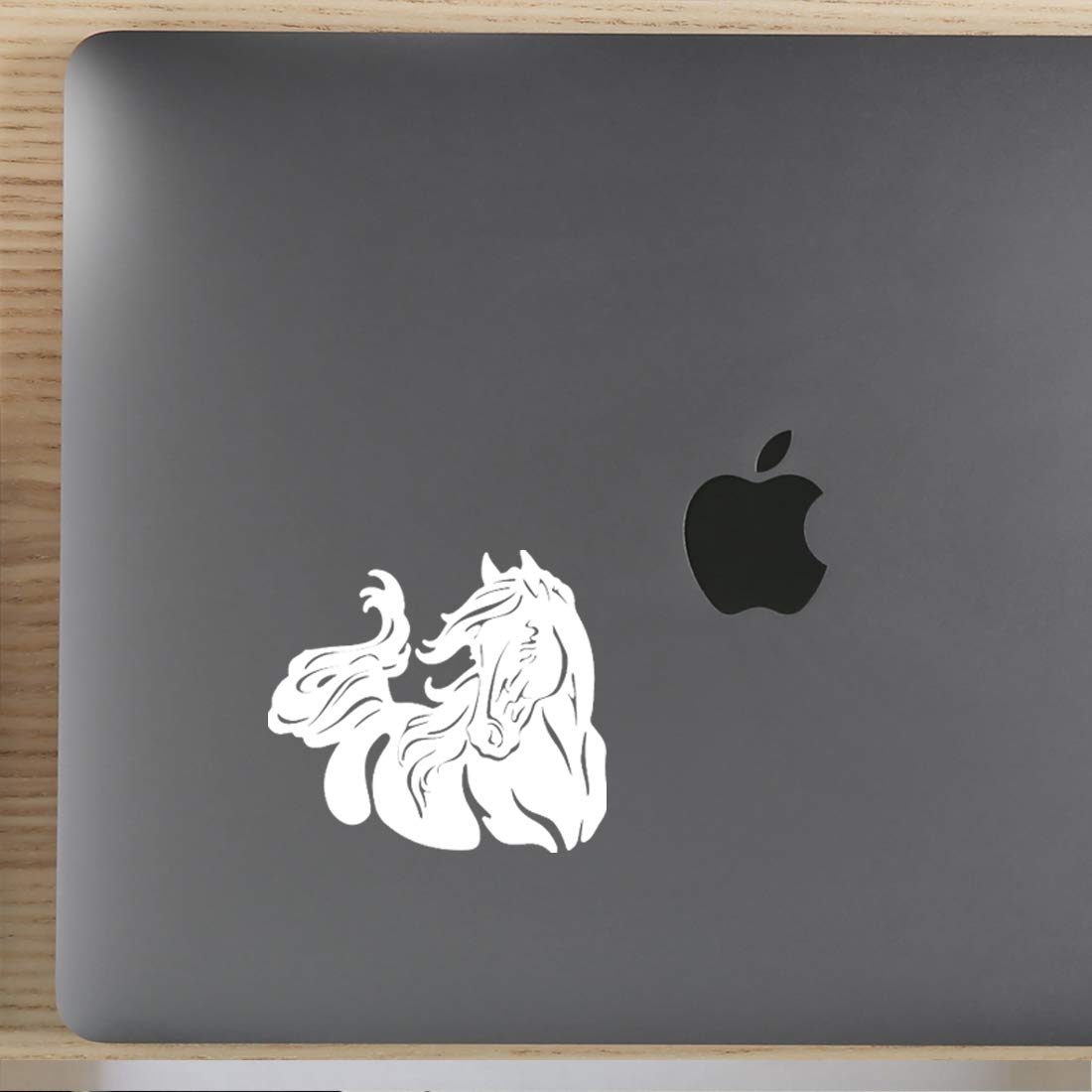 Premium Waterproof Vinyl Horse Decal Stickers (Set of 2, White) - Durable Laptop, Phone, Helmet, Car Window, Bumper, Mug, Cup, Door & Wall Decoration - Perfect for DIY Home Decor, Vehicle Customization & Gift Giving