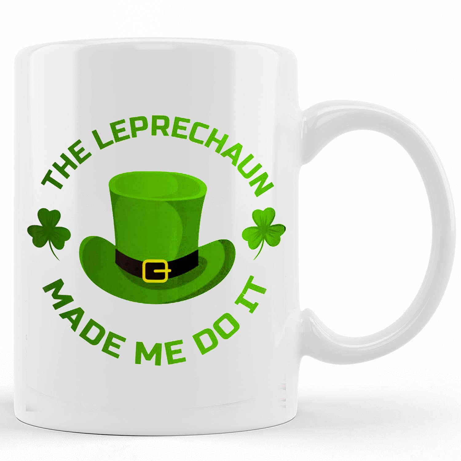 Personalized 'Leprechaun Made Me Do It' St. Patrick's Day Mug - Funny Irish Coffee Cup with Beer Can Holder - Ceramic Novelty Travel Mug for Tea & Coffee - Perfect Gift for Irish-Themed Parties, Office Humor & Holiday Celebrations