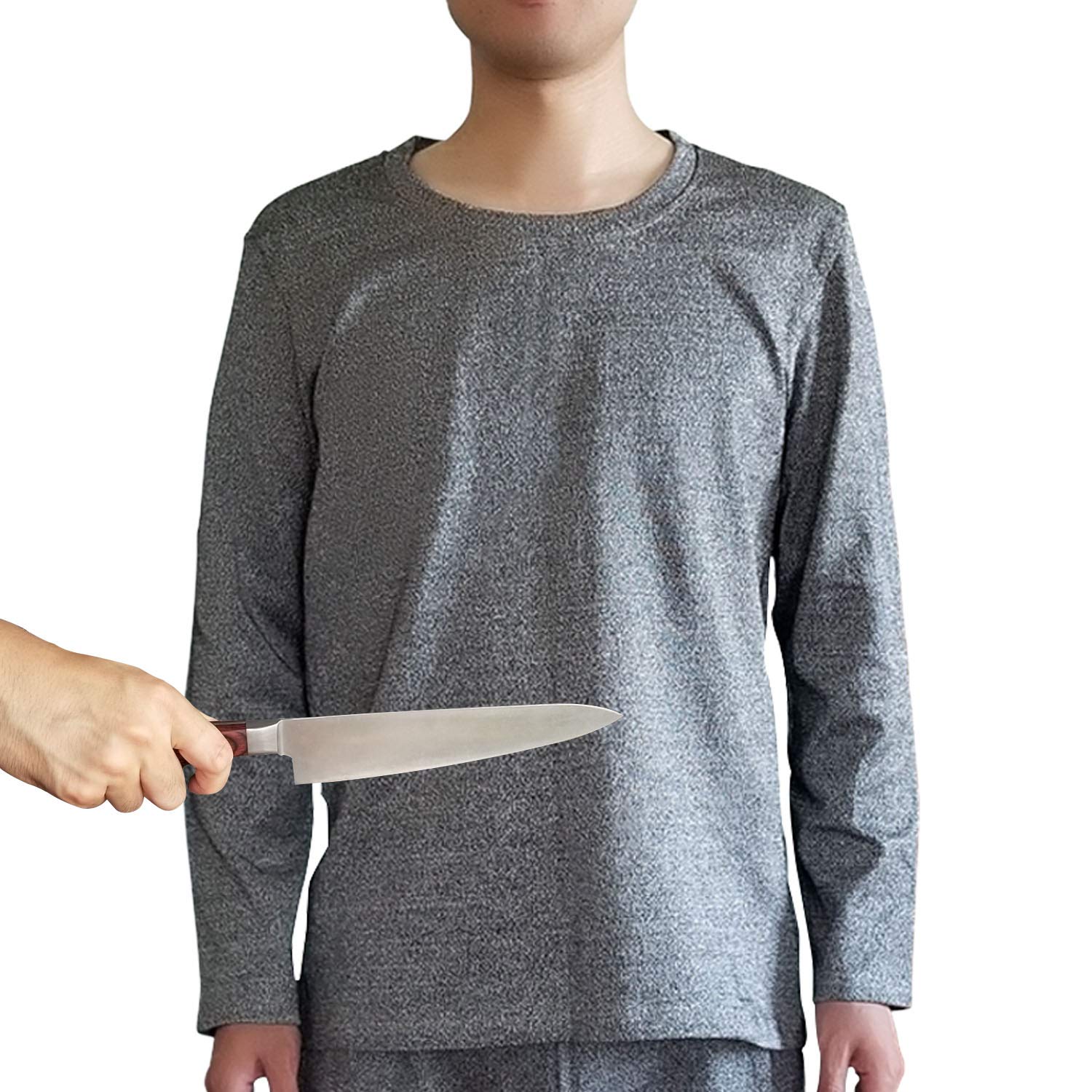 Cut Resistant Long Sleeve Shirt - Level 5 Protection, Abrasion & Shatter Proof Safety Wear for Work, Kitchen & Outdoor Activities - Gray A3 Intercept Equipment