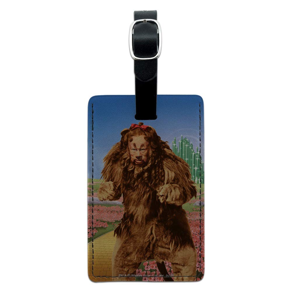 The Wizard of Oz Lion Character Rectangle Leather Luggage Tag - Durable Carry-On ID Tag for Suitcases, Bags & Travel Accessories - Perfect for Airports, Vacations & Business Trips