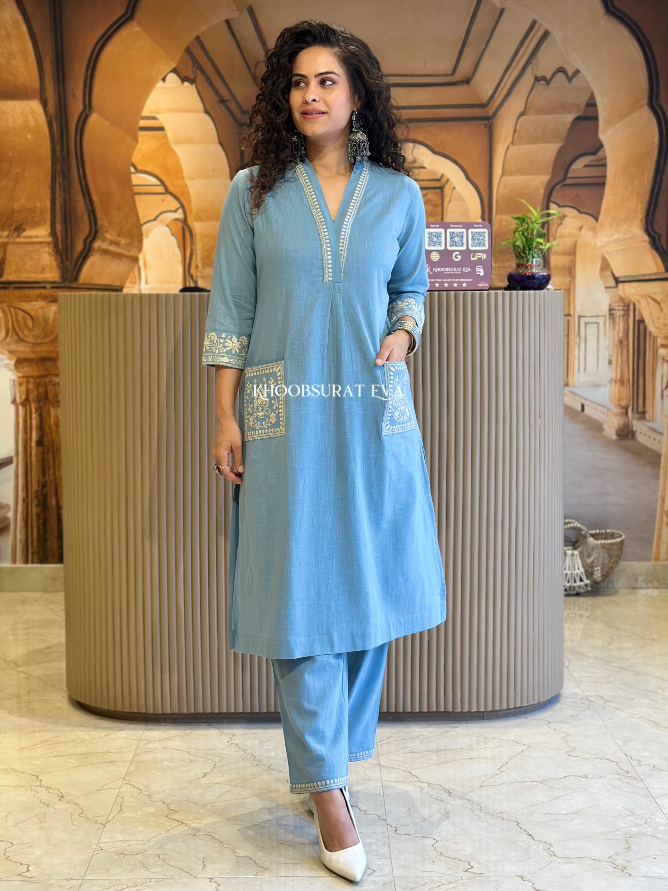 Stylish Blue Kurta Set for Women - Elegant Indian Ethnic Outfit for Festivals, Weddings & Casual Wear