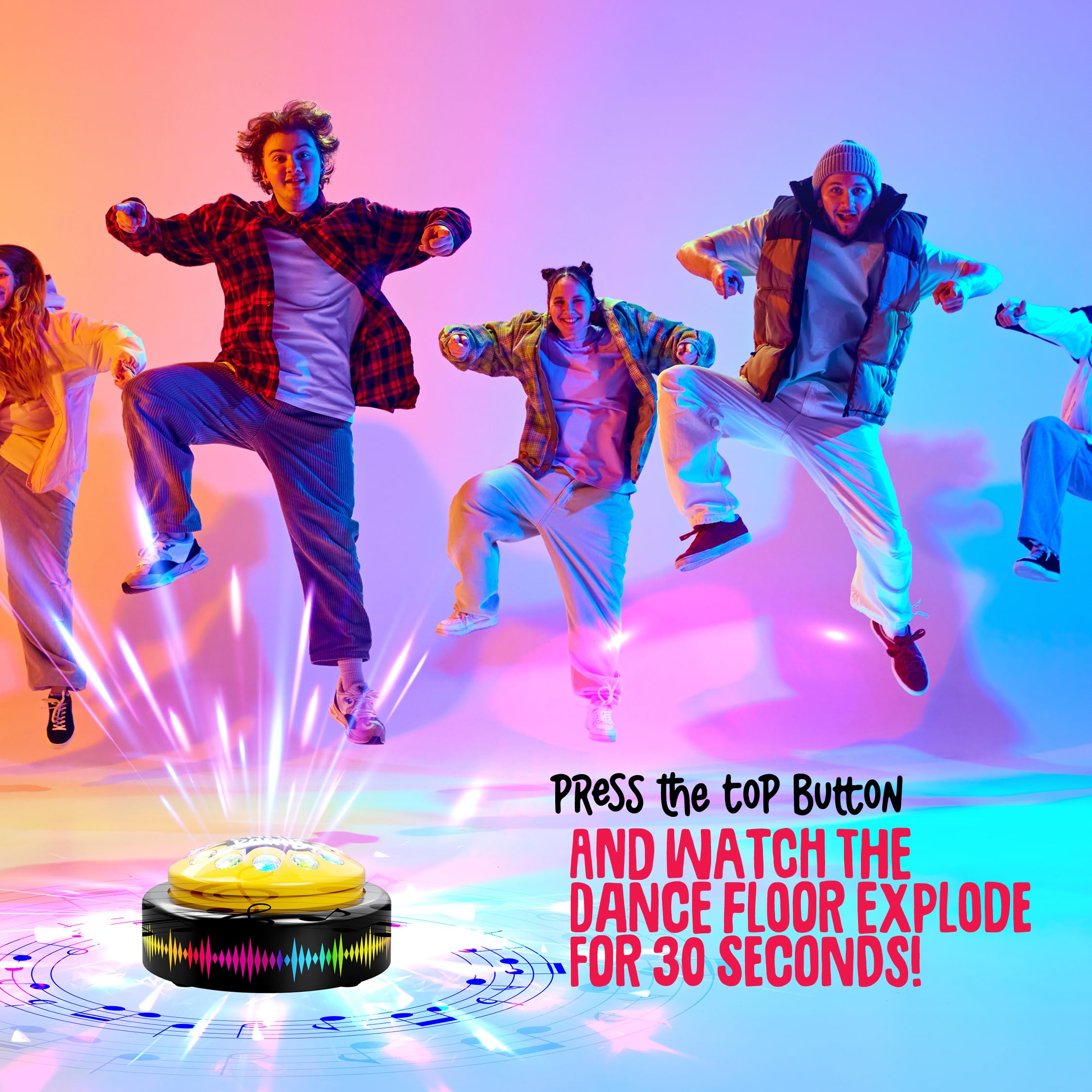 Dance Bomb Party Button - 30 Second Timer - Funny Easter Gifts for Teachers & Coworkers - Classroom Must Haves & Office Desk Accessories - Middle & High School Game Supplies - Cool Gadgets for Parties, Classrooms & Work Gifts