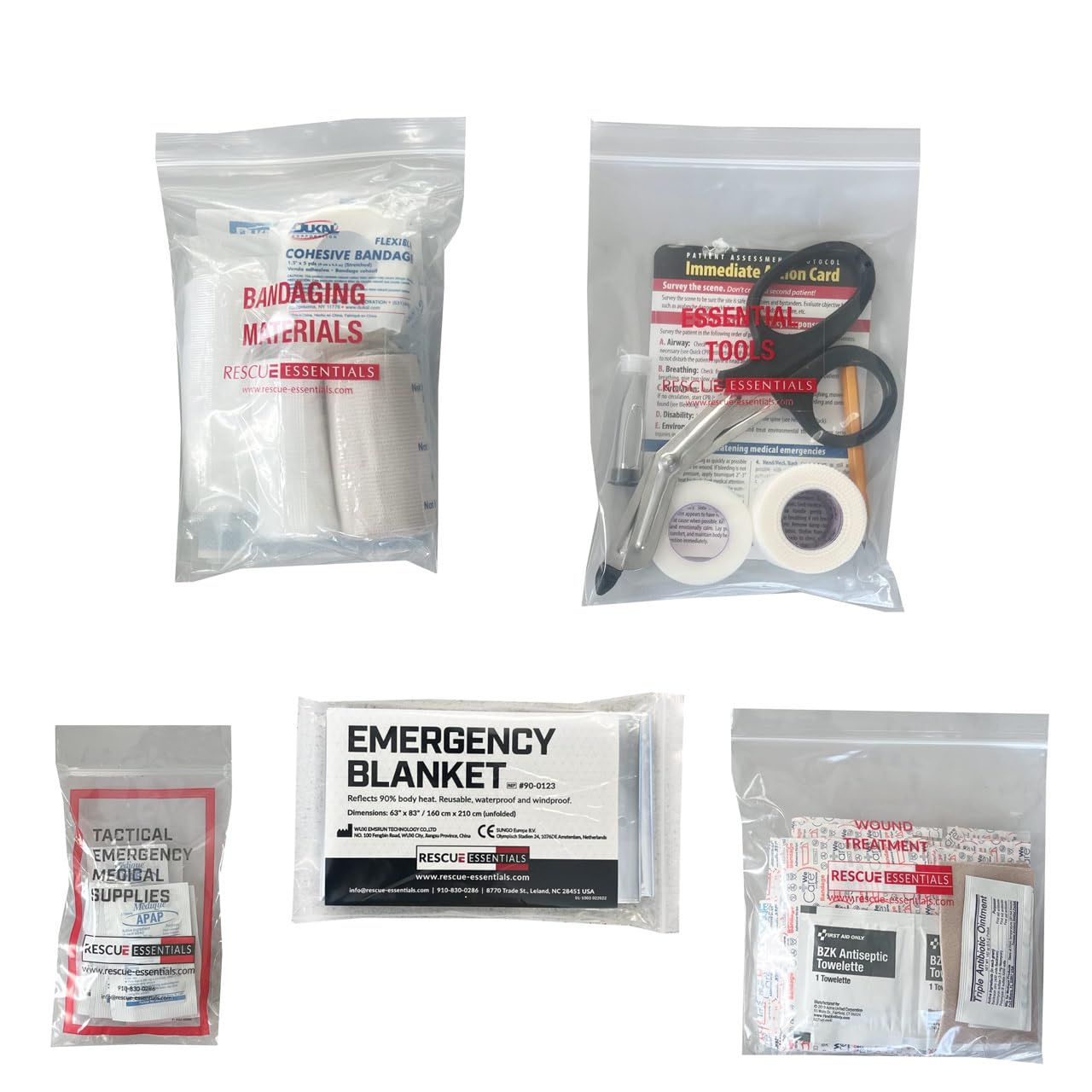 Rescue Essentials WFA First Aid Kit - Compact & Complete Emergency Medical Supplies for Hiking, Camping, and Outdoor Adventures
