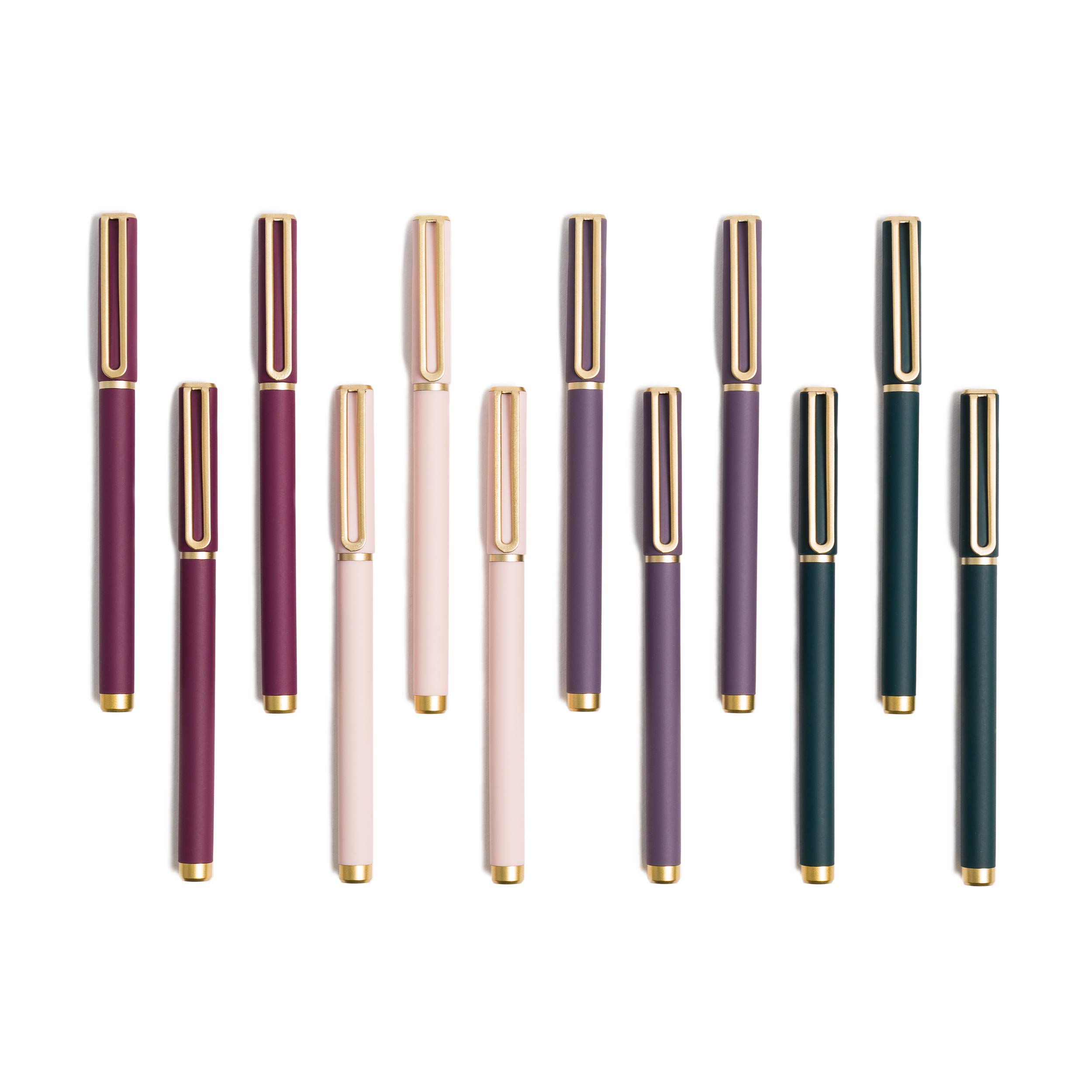 U Brands Catalina Soft Touch Porous Pens - 12 Pack Jewel Tone Colored Pens for Writing, Journaling, Note Taking & Art Projects