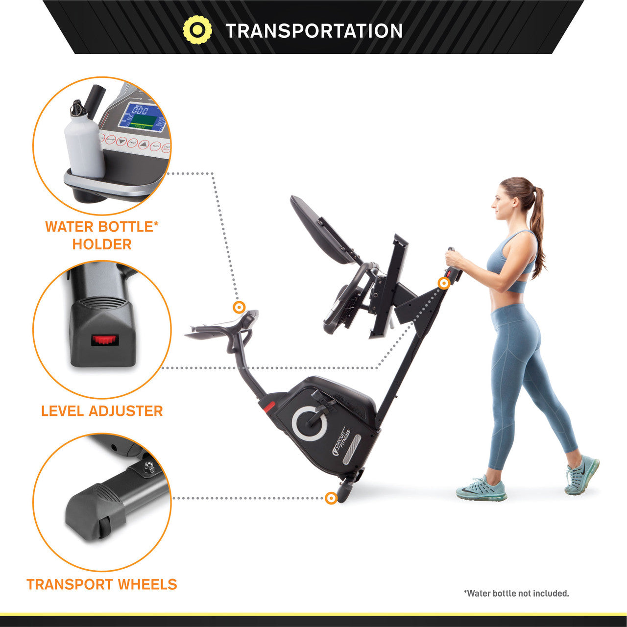 Recumbent Magnetic Exercise Bike with Heart Rate Monitor - Circuit Fitness AMZ 587R for Seniors & Home Gym | Low-Impact Cardio Workout & Physical Therapy