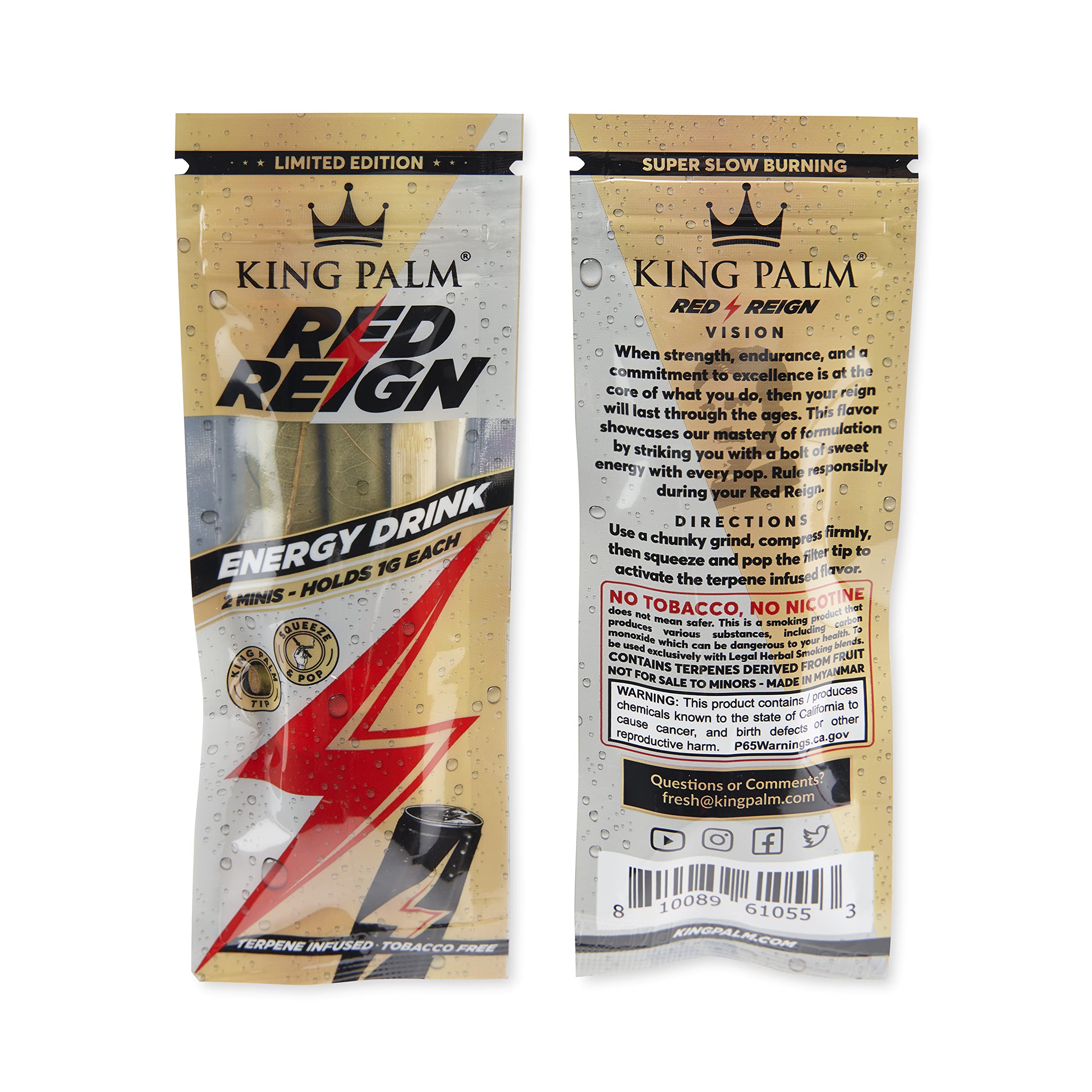 **King Palm Mini Pre-Rolled Cones - 4 Packs (8 Cones) | Organic, Natural Leaf, Slow Burn | Perfect for Travel, Parties & Relaxation**