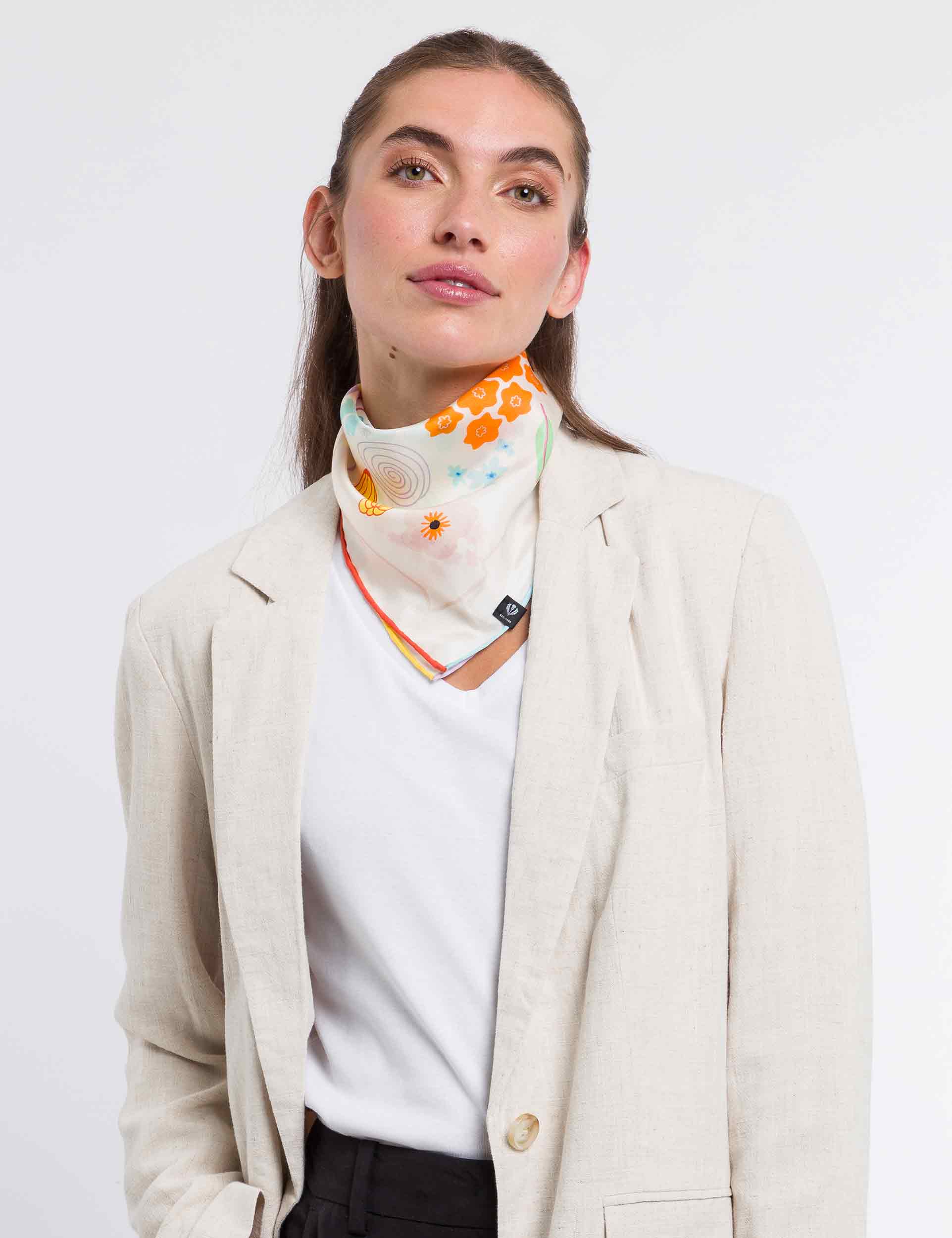 Sweet Ditsy Floral Silk Scarf - Elegant Women's Fashion Accessory for Office, Party & Special Occasions