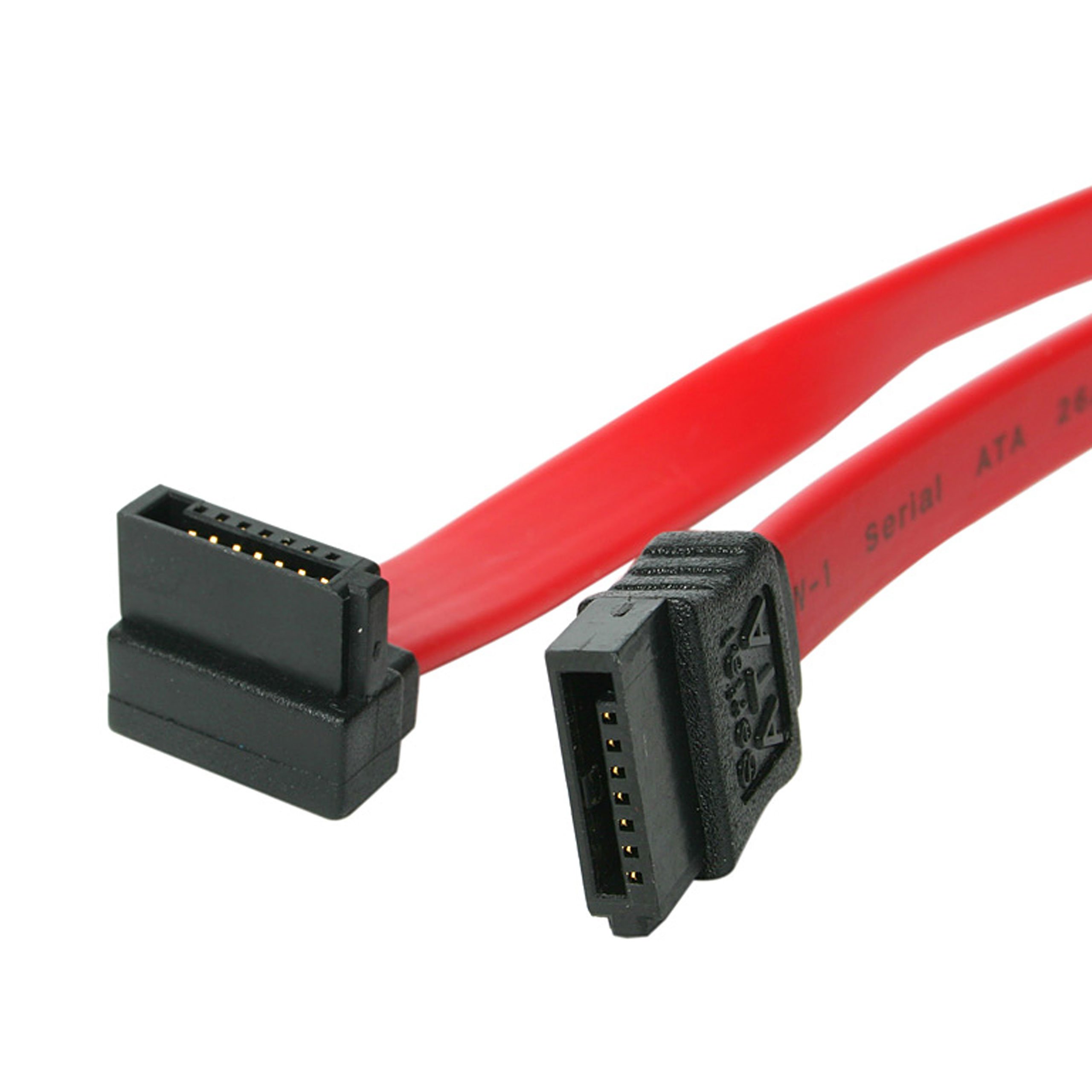 StarTech.com 6-Inch SATA to Right Angle SATA Cable - Left Angle SATA Cable - Red (SATA6RA1) - Perfect for PC Builds, Server Upgrades & Tight Spaces