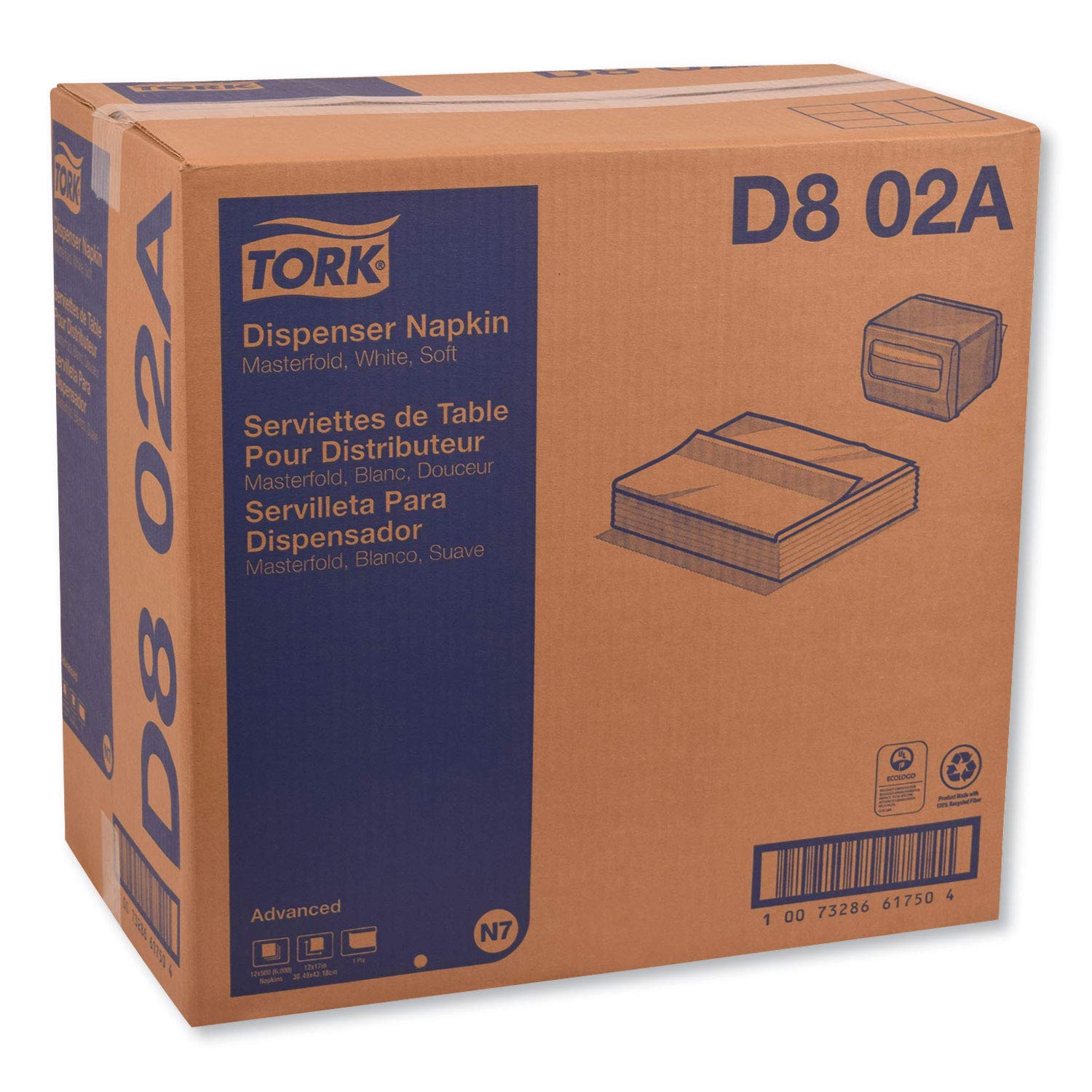Tork Advanced Soft Masterfold Dispenser Napkins - Premium 2-Ply Paper Napkins for Restaurants, Offices & Events - Bulk Pack of 1000 - Ideal for Dining, Catering & Hospitality Use