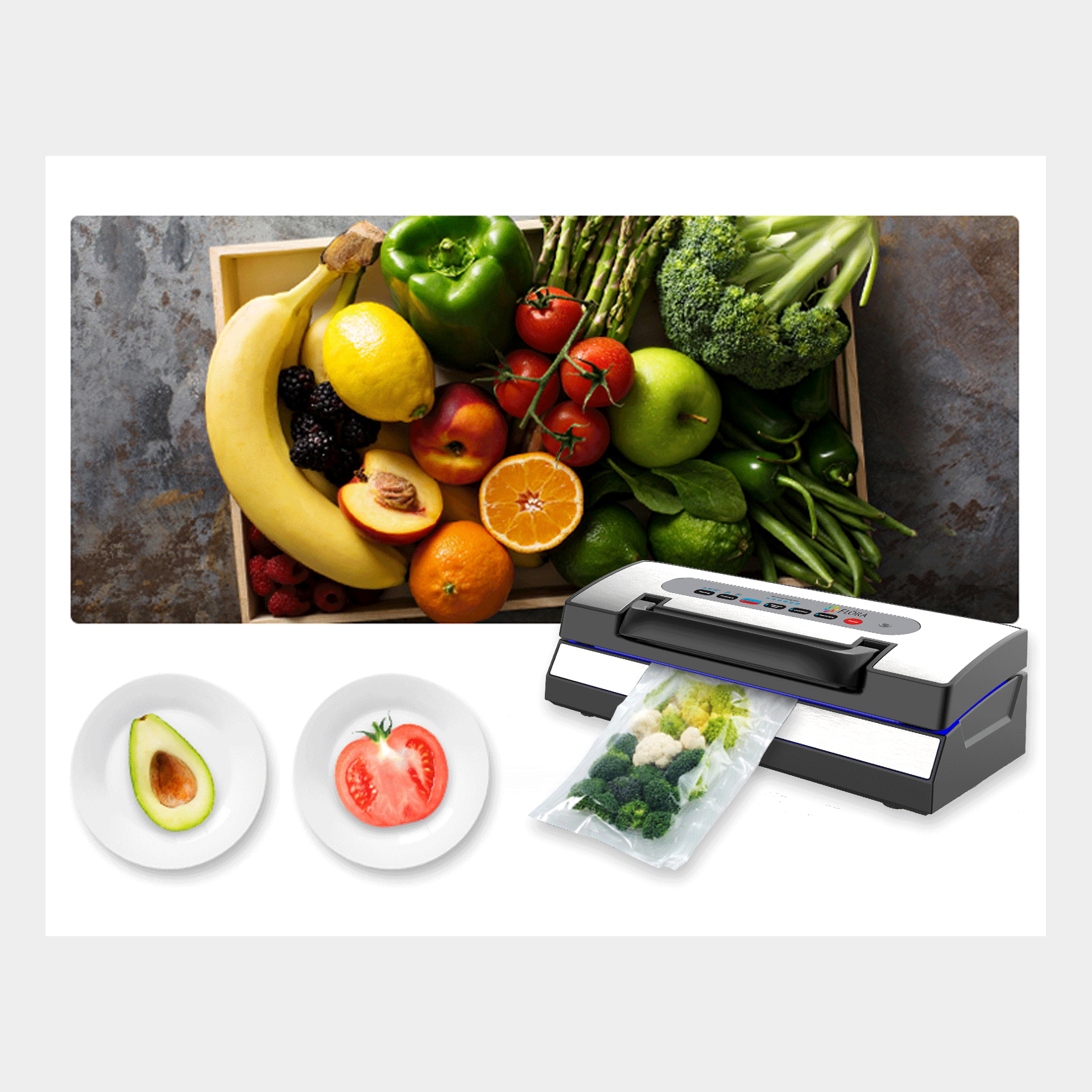Flora Heavy Duty Commercial Food Vacuum Sealer Machine with 6m Bag Roll - FL FVS 5188 | Perfect for Restaurant, Deli & Home Food Storage | AU Stock