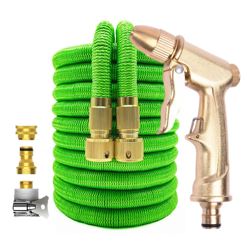 Xiaohu Expandable Garden Hose 50FT - Heavy Duty High Pressure PVC Magic Water Pipe with Double Metal Connectors for Garden, Farm, Lawn Irrigation & Car Washing | Durable, Leak-Proof, Flexible Hose for Outdoor Watering Needs