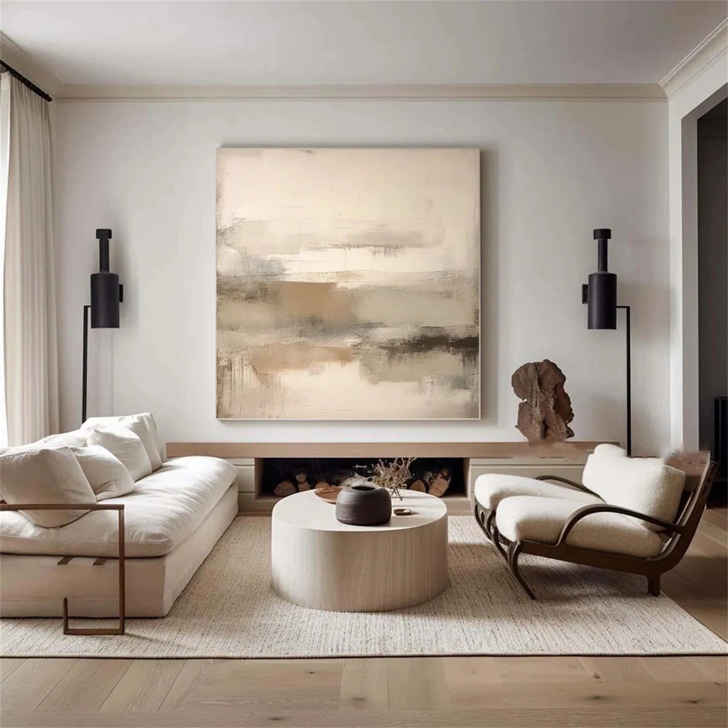 Abstract Tranquility Art Painting #WS297 - Modern Wall Decor for Living Room, Bedroom & Office - Handmade Canvas Artwork for Home Decoration