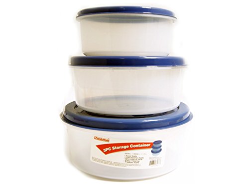 48-Pack Round Food Storage Containers Set of 3 - Airtight, BPA-Free Plastic Meal Prep Containers for Leftovers, Lunch, Pantry Organization & Kitchen Storage