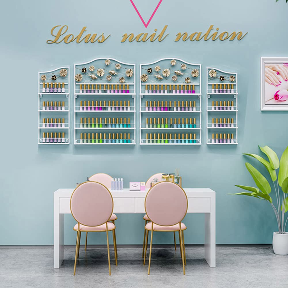 Wall Mounted 4-Tier Nail Polish Organizer - Holds 120 Bottles for Nail Polish, Essential Oils & Perfumes | Space-Saving Cosmetic & Spice Storage Shelf - Perfect for Salon, Bathroom & Kitchen Organization