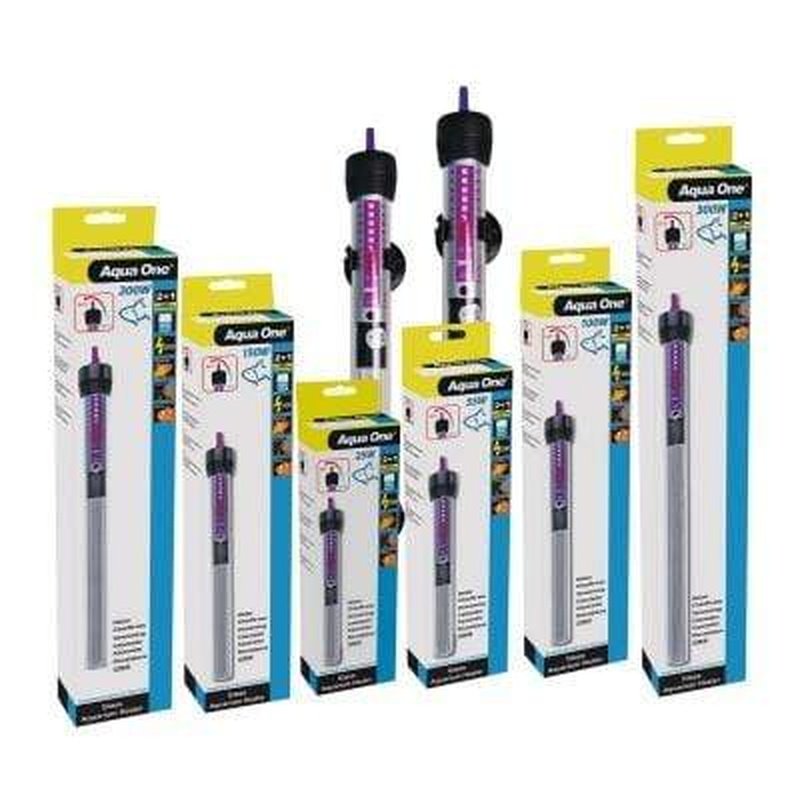 Aqua One Submersible Glass Aquarium Heater - Reliable Temperature Control for Fish Tanks & Aquatic Pets - Perfect for Freshwater & Saltwater Tanks