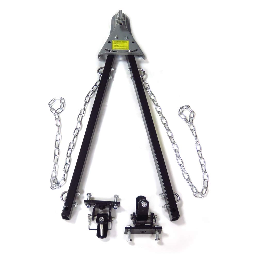 XKMT Black Adjustable Tow Towing Bar Bumper Mount 5000lb Capacity with Chains - Compatible with Jeep, RV, Car & Truck Systems - Perfect for Off-Roading, Towing Trailers & Vehicle Recovery