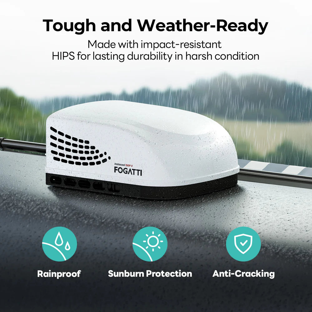 Fogatti InstaCool 150P II RV Rooftop Air Conditioner - 15,000 BTU 115V with Heating & Cooling - Non-Ducted for RVs, Campers & Tiny Homes - Perfect for Summer Travel & Off-Grid Living