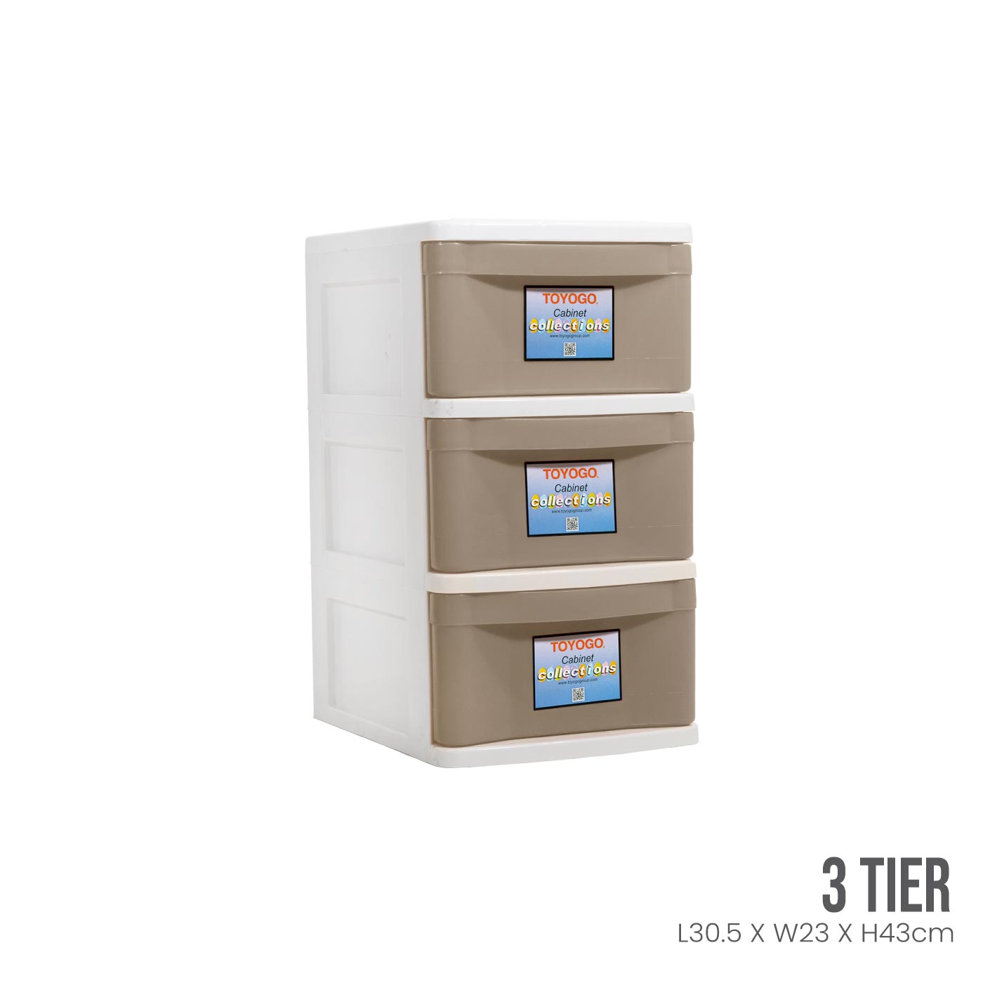 WHITE FRAME BEIGE DRAWER (905-3WF-BGE)