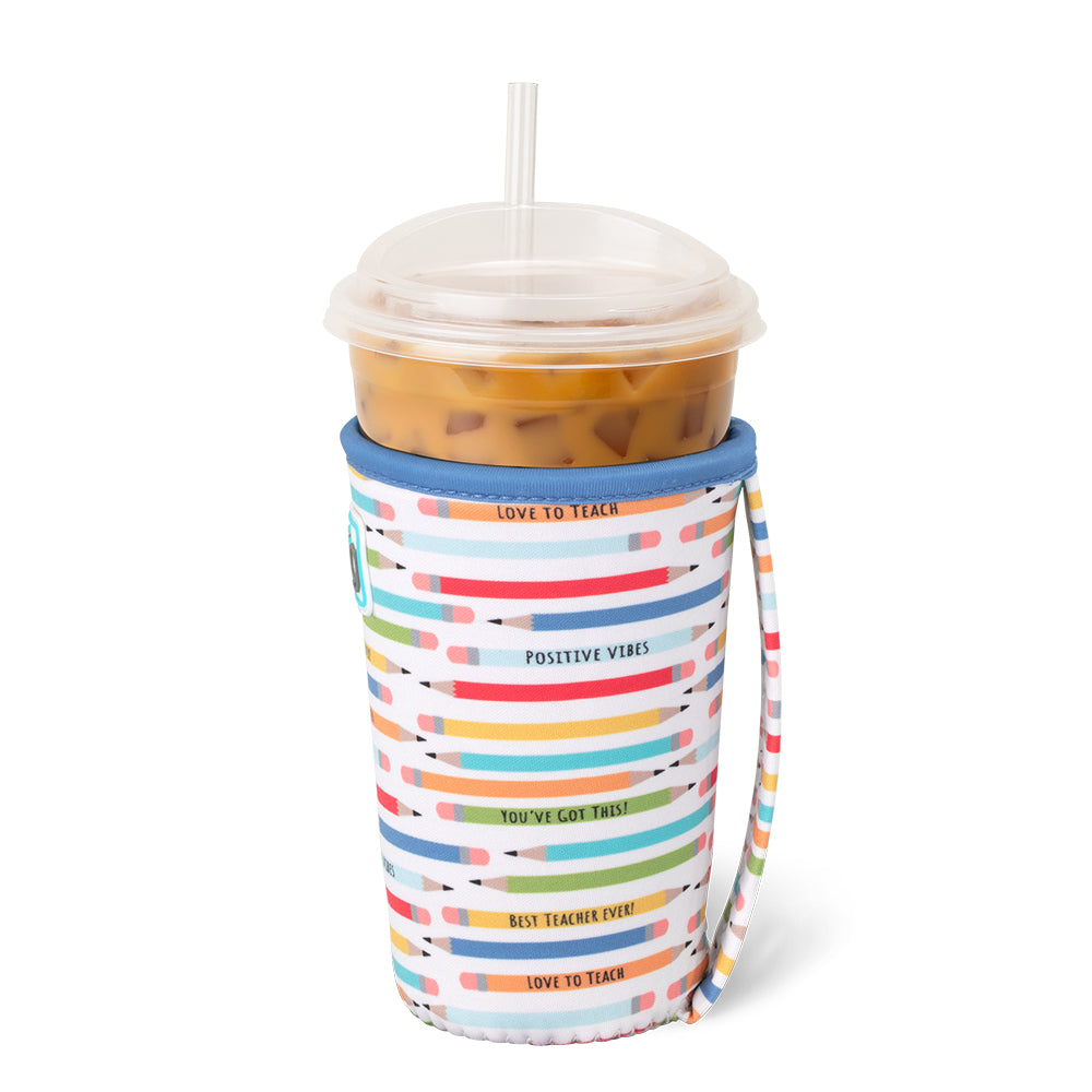 Teacher Life Medium Iced Cup Coolie - Insulated Coffee Tumbler for Teachers, 16oz Stainless Steel Travel Mug with Lid - Perfect for Classroom, Office & Commute
