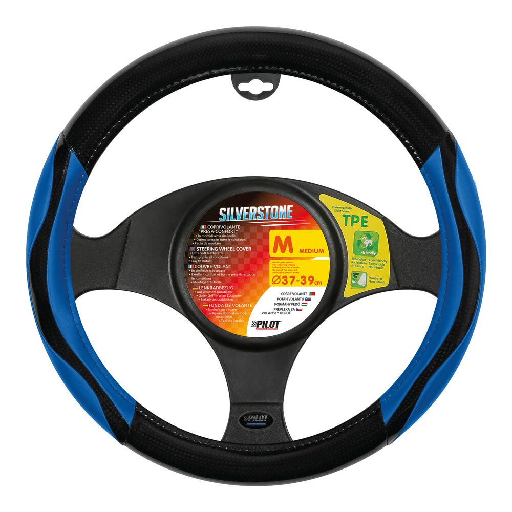 PILOT 32947 Premium Leather Steering Wheel Cover - Non-Slip Grip, Universal Fit for Cars, Trucks & SUVs - Perfect for Commuting, Road Trips & Daily Driving Comfort