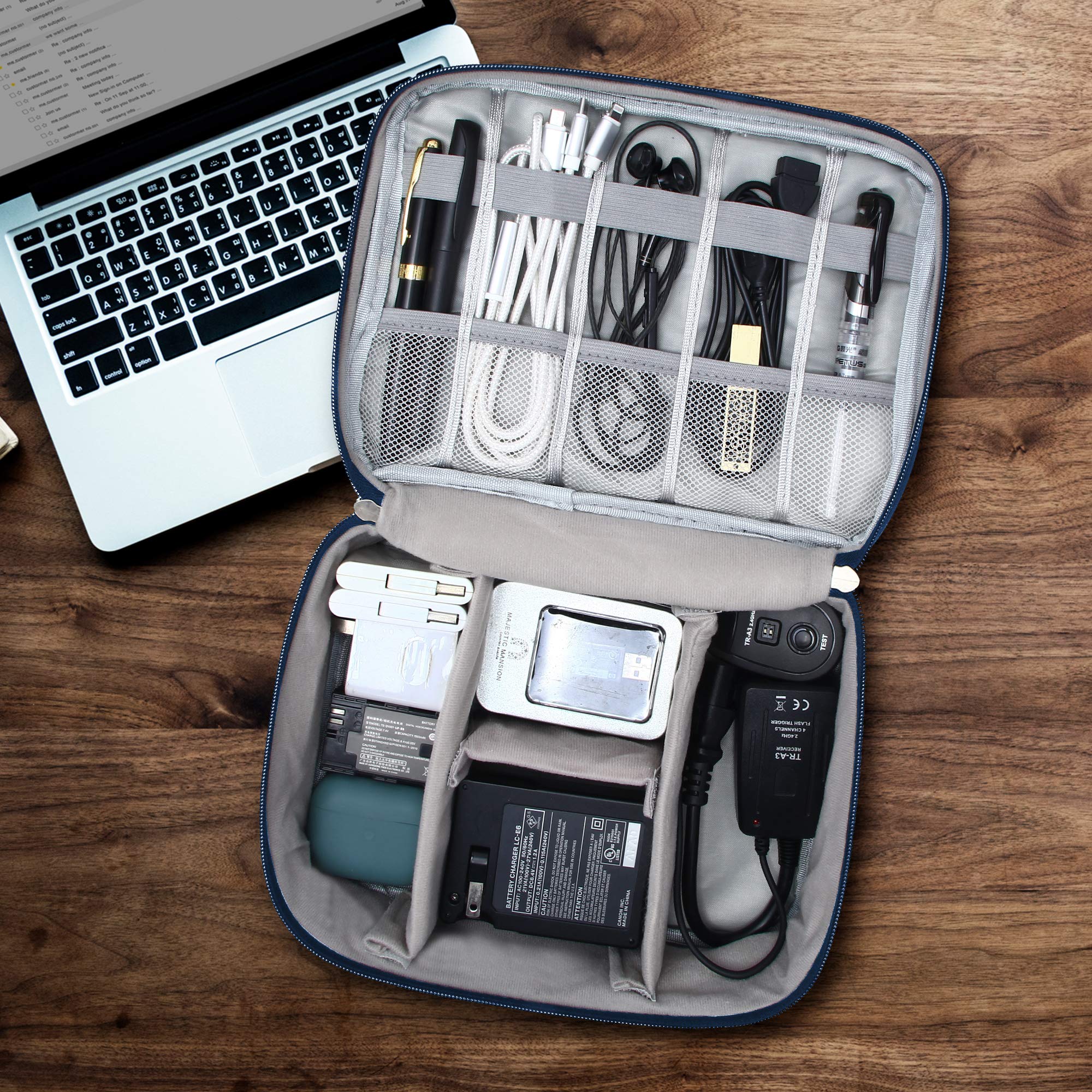 VOCUS Electronics Organizer Travel Cable Organizer Bag - Portable Tech Storage Case for Charger, Cord, Power Bank & Hardware - Perfect for Travel, Office & Home Organization